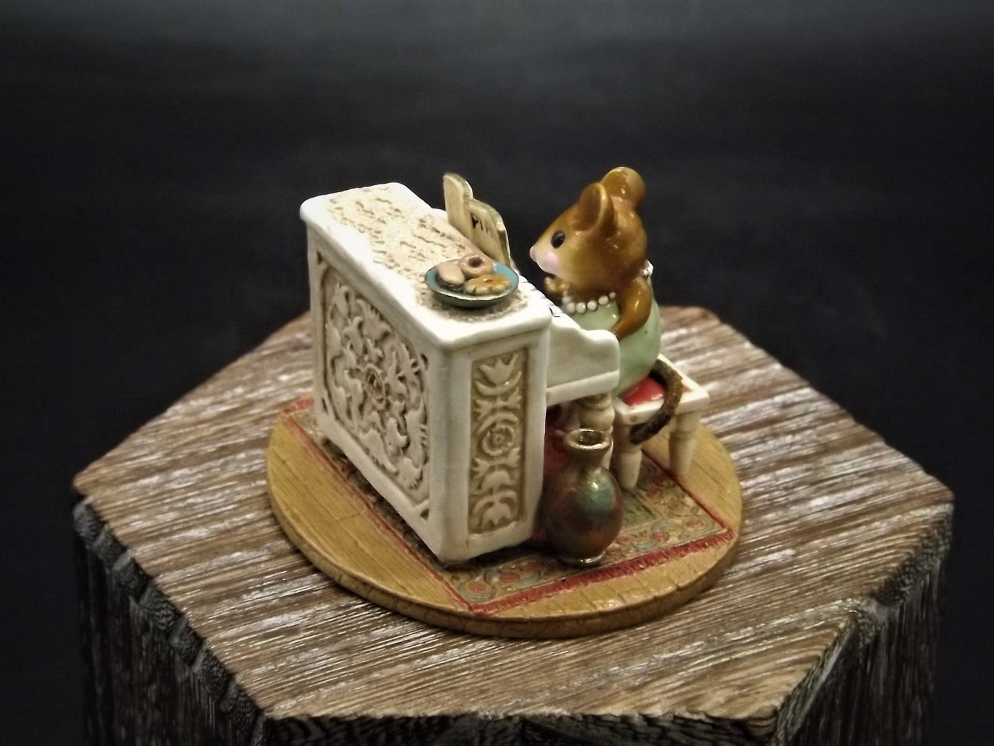 Vintage Wee Forest Folk Figurine: "Her Music Lesson" Mouse Piano Teacher