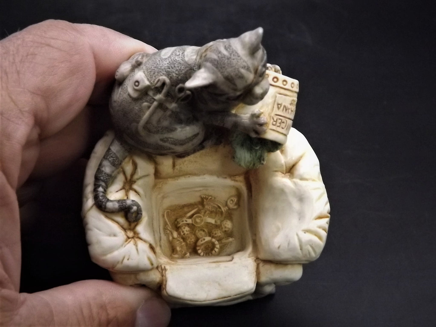 Vintage 1999 Harmony Kingdom "Fishy Business" Jest Figurine TJCA17-1 with original box. Excellent condition. Limited 85/1500 artist signed.