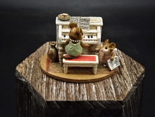 Vintage Wee Forest Folk Figurine: "Her Music Lesson" Mouse Piano Teacher