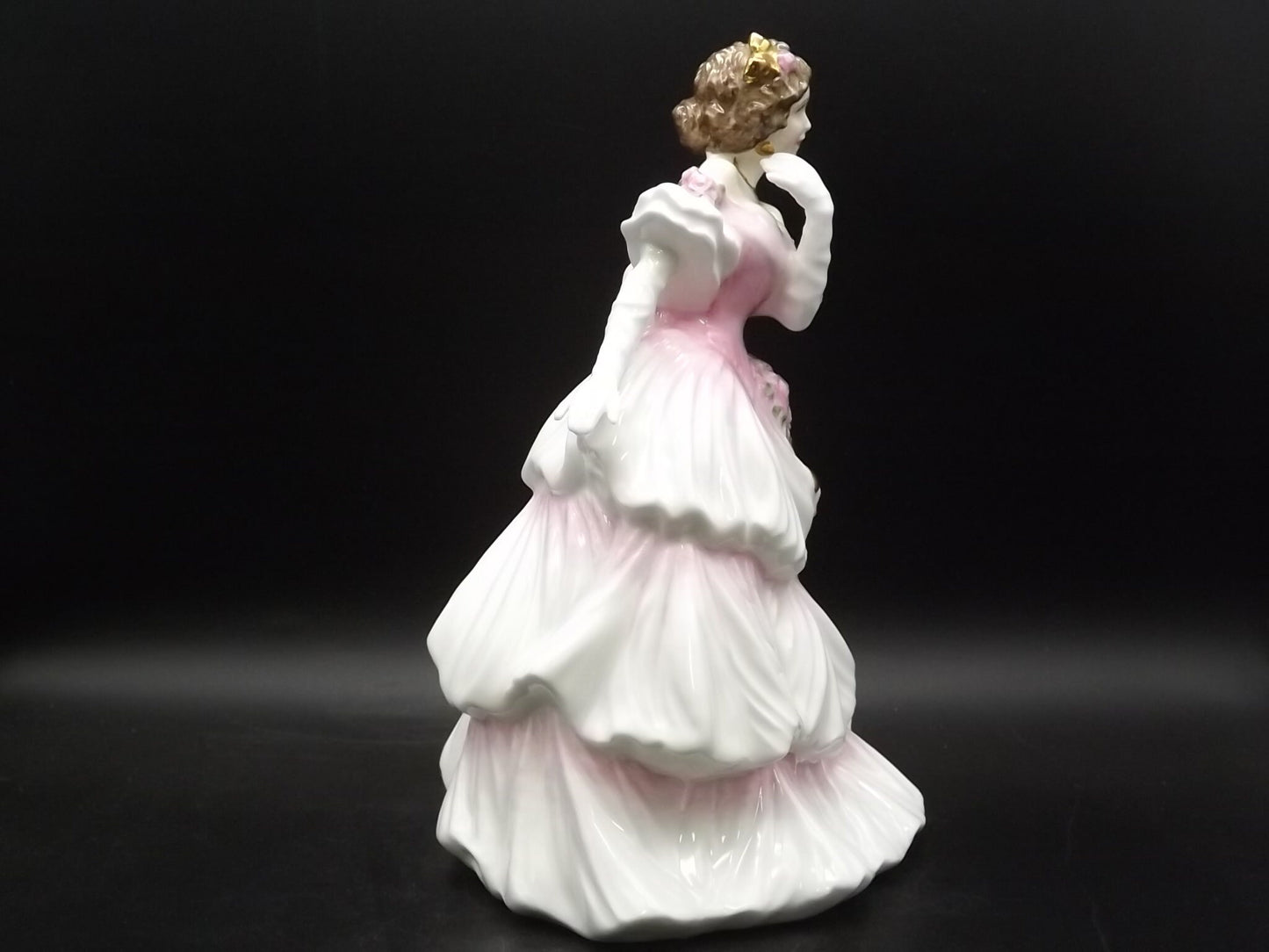 Vintage Royal Doulton "Joy" Figurine HN 4053: 14KT Gold Trim, Pink Gown