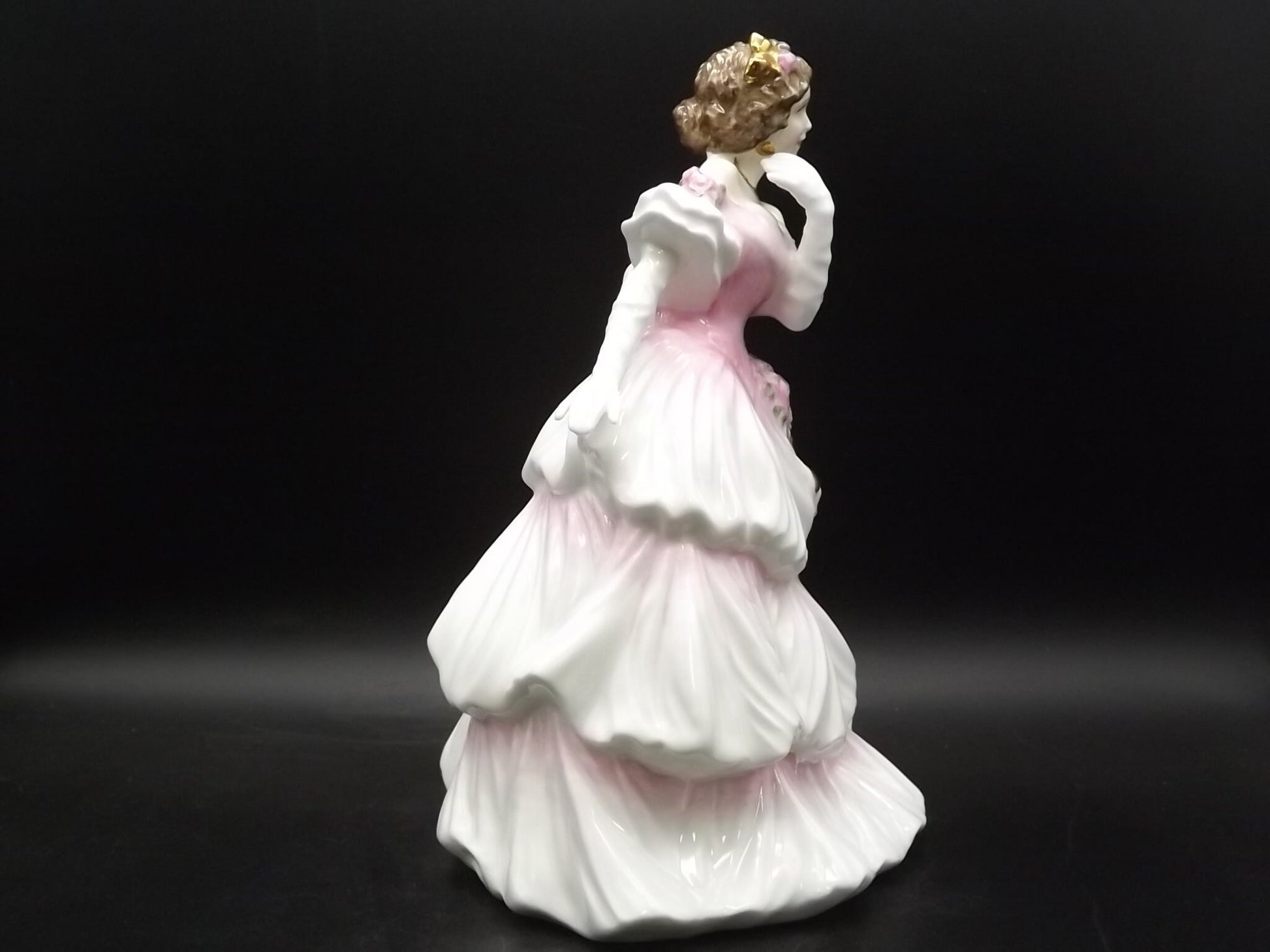 Vintage Royal Doulton "Joy" Figurine HN 4053: 14KT Gold Trim, Pink Gown
