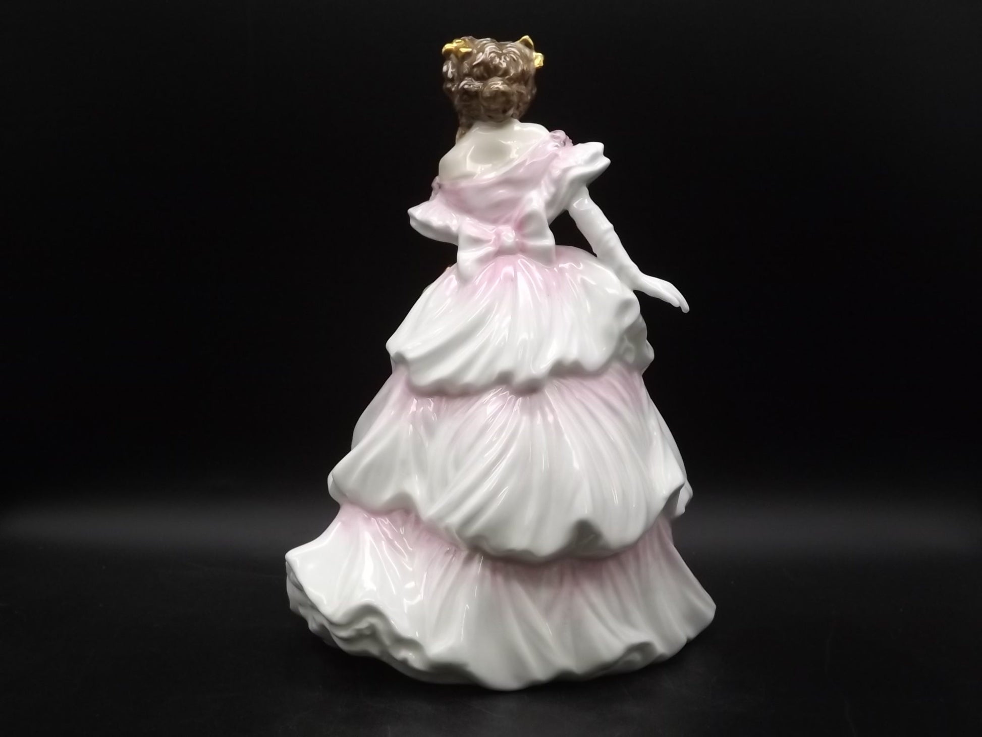 Vintage Royal Doulton "Joy" Figurine HN 4053: 14KT Gold Trim, Pink Gown