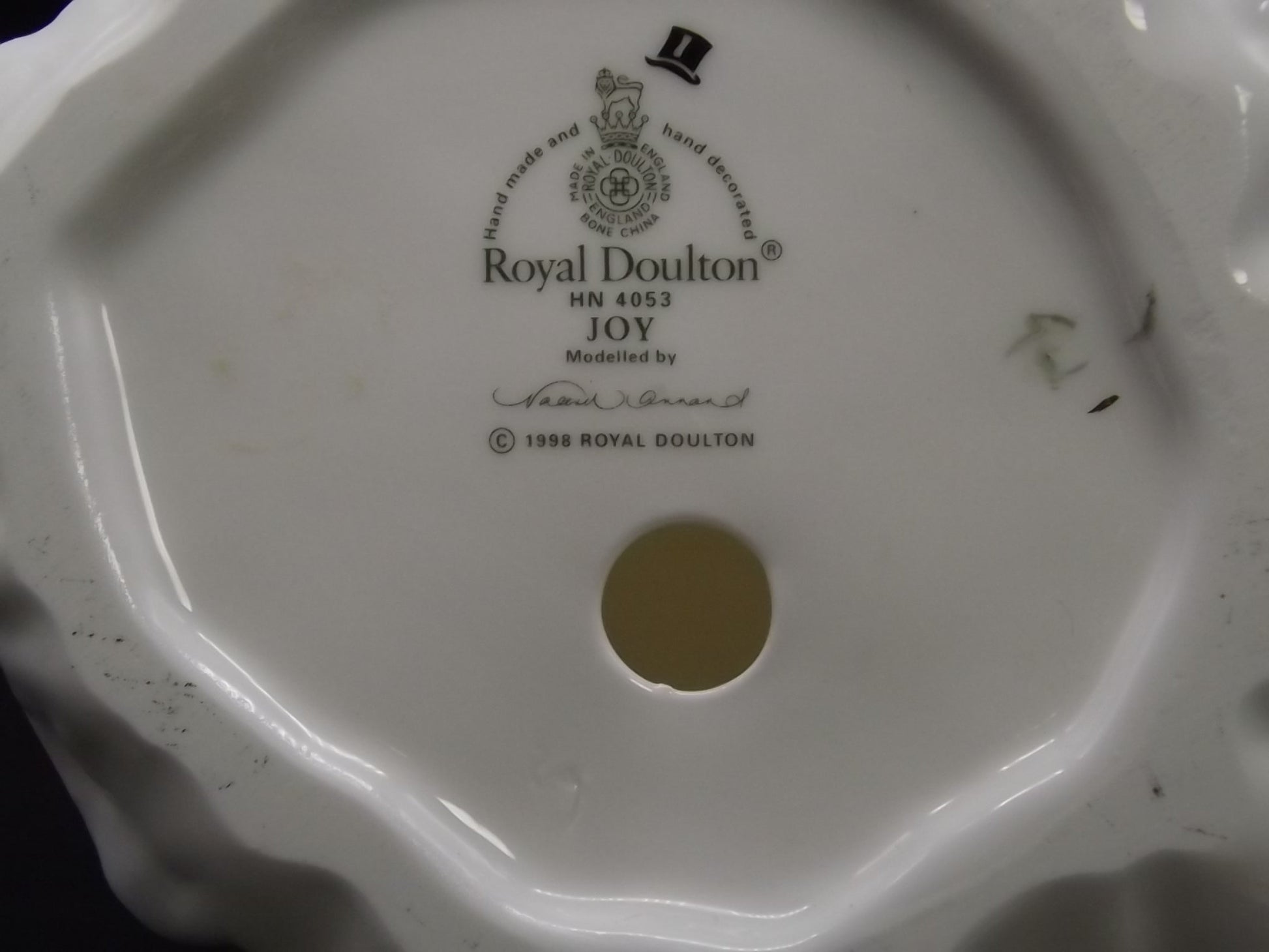 Vintage Royal Doulton "Joy" Figurine HN 4053: 14KT Gold Trim, Pink Gown