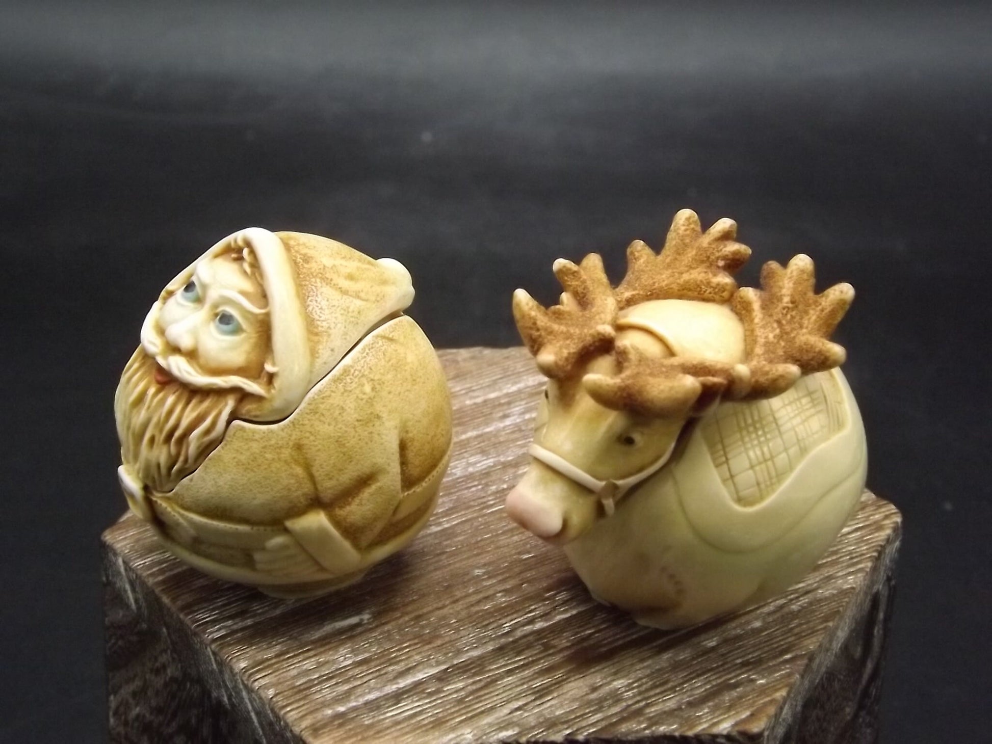 Retired Harmony Kingdom Roly Poly "Nick" and "Rudy" Jest Figurines, American version. Excellent condition. No box or COA.