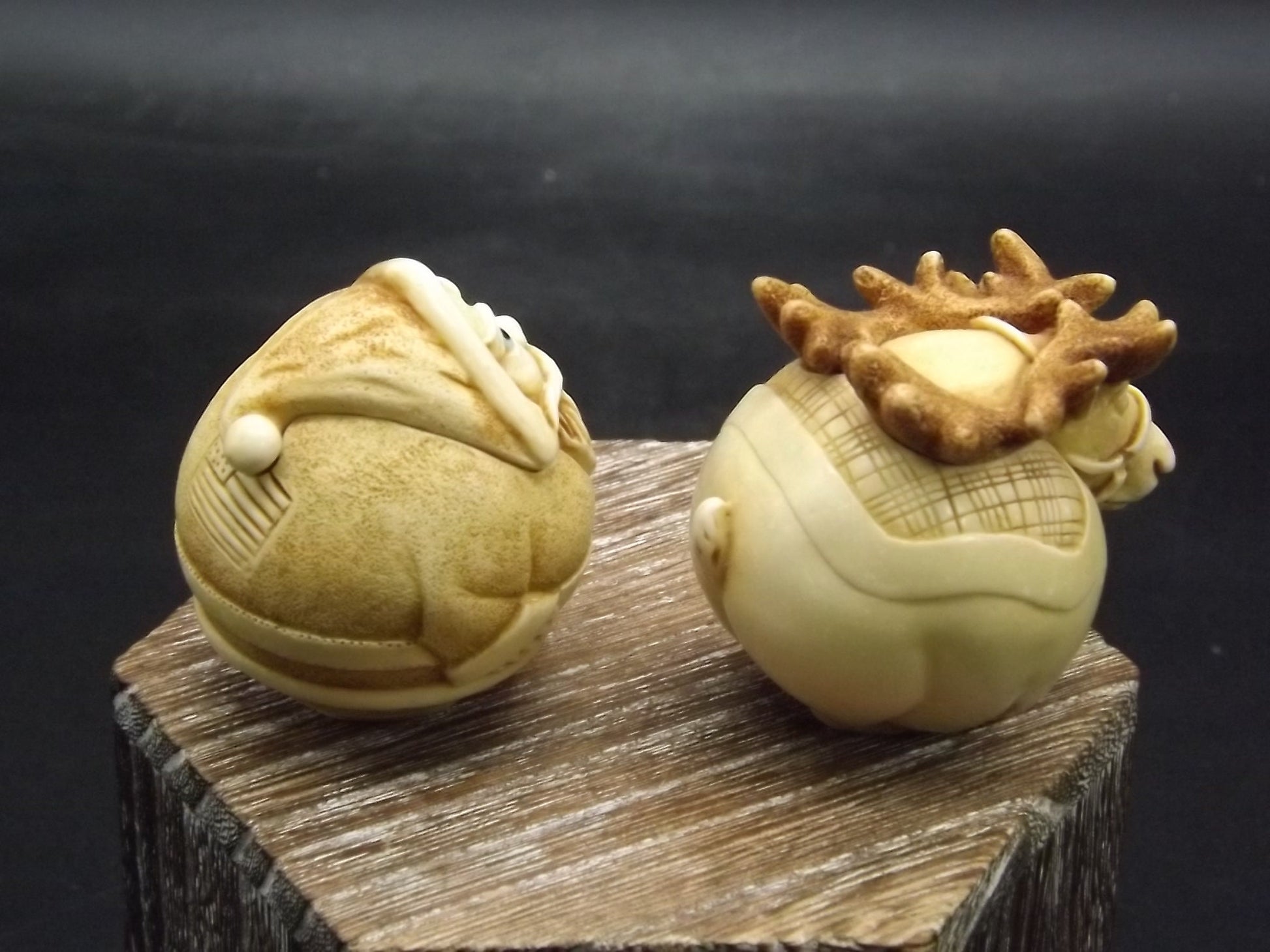 Retired Harmony Kingdom Roly Poly "Nick" and "Rudy" Jest Figurines, American version. Excellent condition. No box or COA.