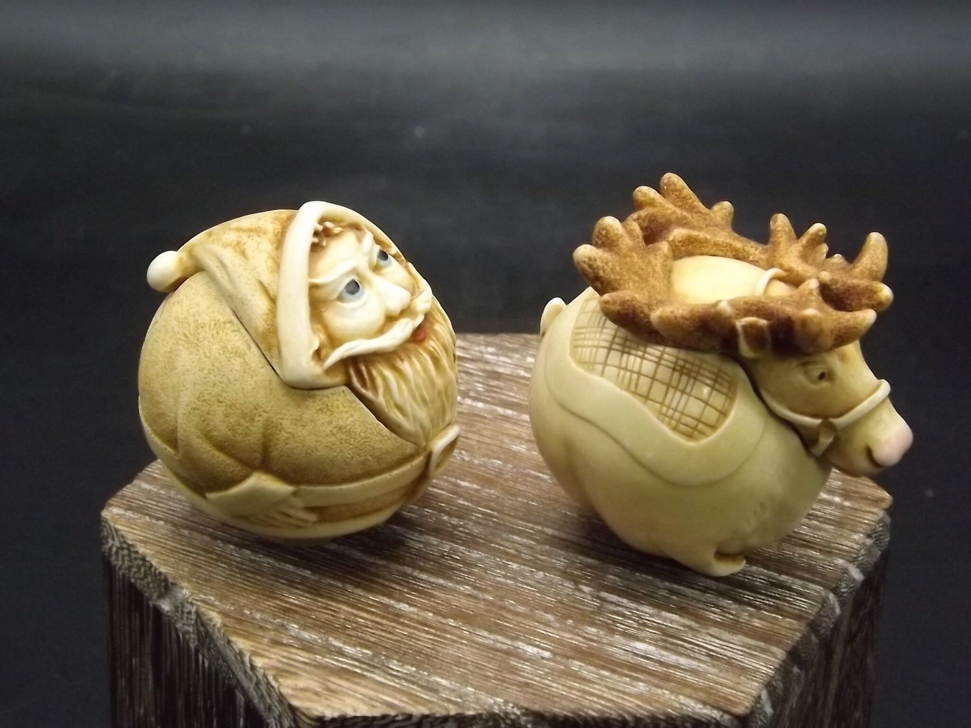 Retired Harmony Kingdom Roly Poly "Nick" and "Rudy" Jest Figurines, American version. Excellent condition. No box or COA.