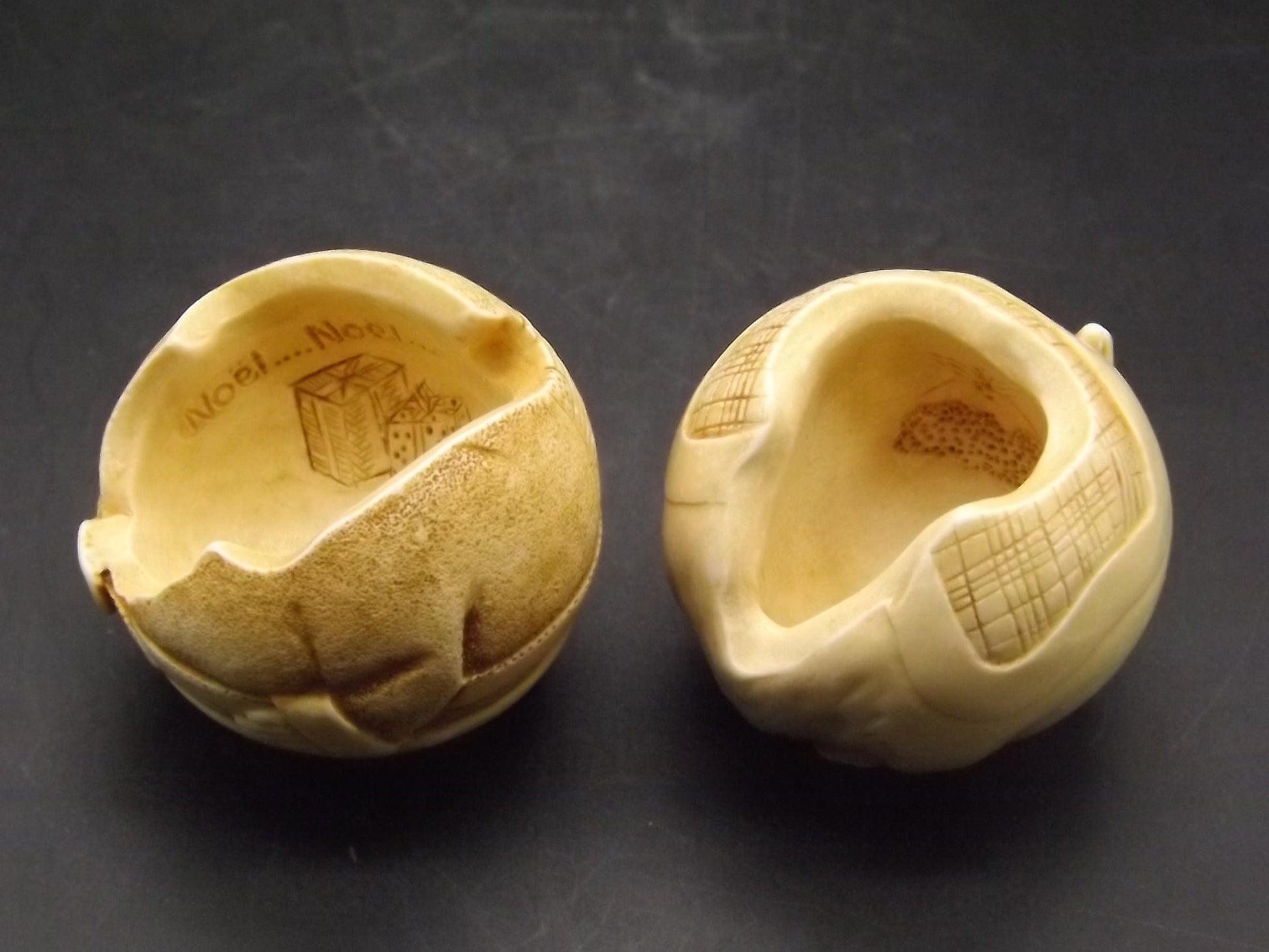 Retired Harmony Kingdom Roly Poly "Nick" and "Rudy" Jest Figurines, American version. Excellent condition. No box or COA.