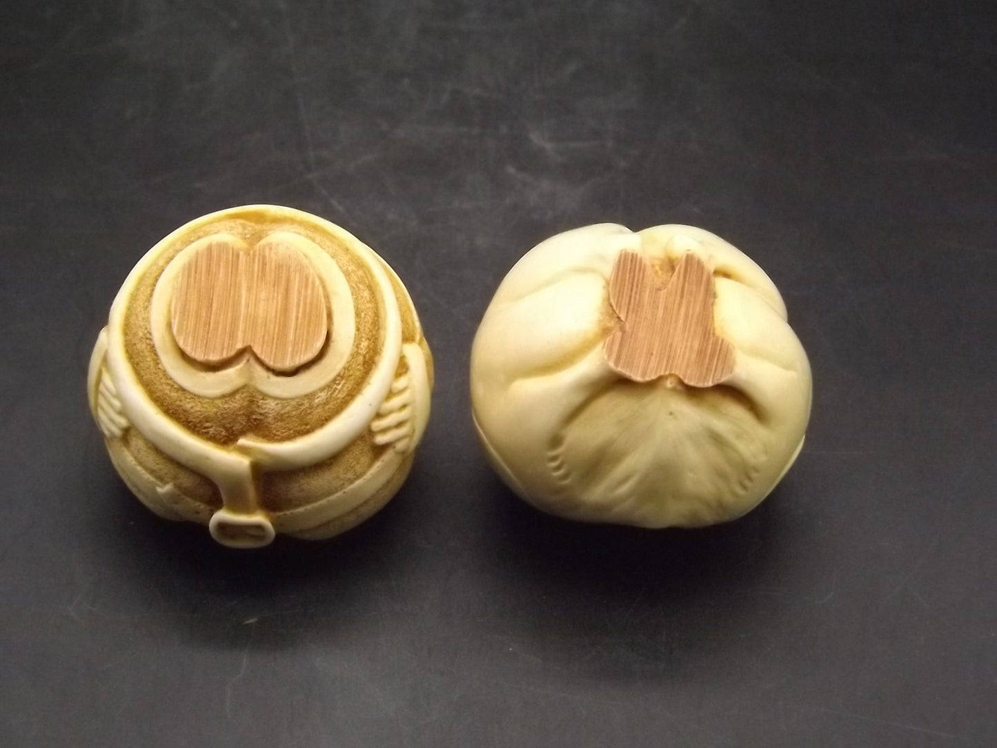 Retired Harmony Kingdom Roly Poly "Nick" and "Rudy" Jest Figurines, American version. Excellent condition. No box or COA.