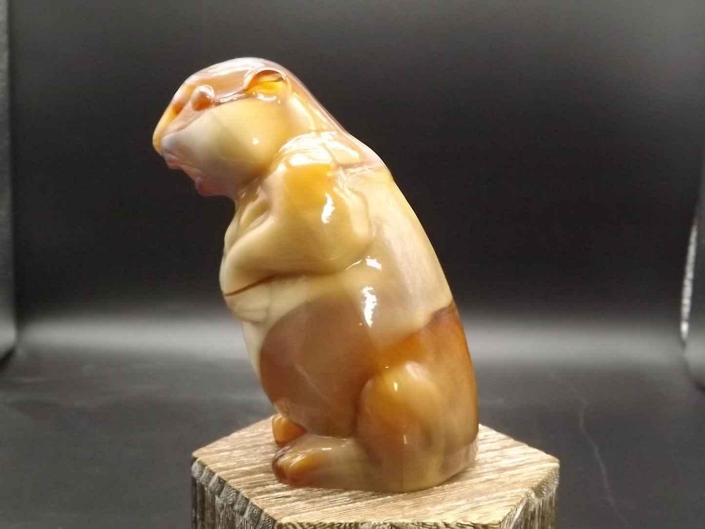 Vintage Imperial Glass Caramel Slag Beaver Figurine
