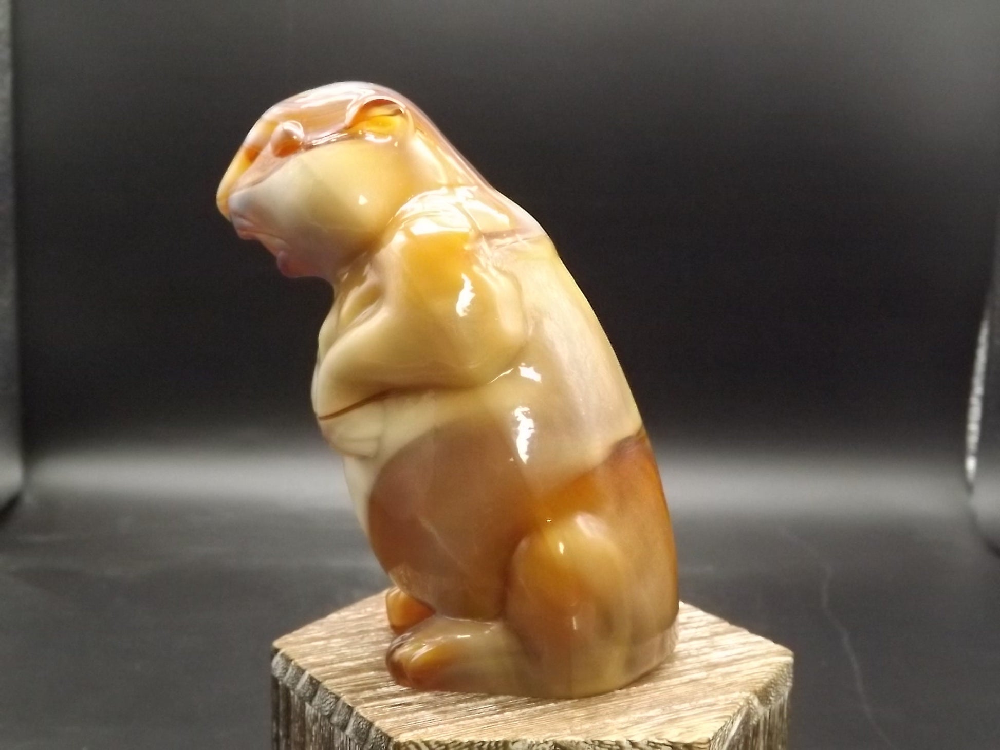 Vintage Imperial Glass Caramel Slag Beaver Figurine