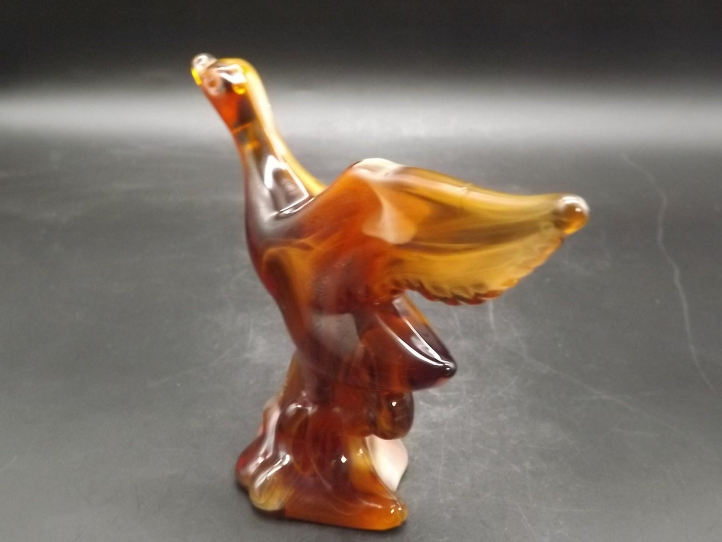 Vintage Imperial Glass Caramel Slag end of day Mallard excellent condition.