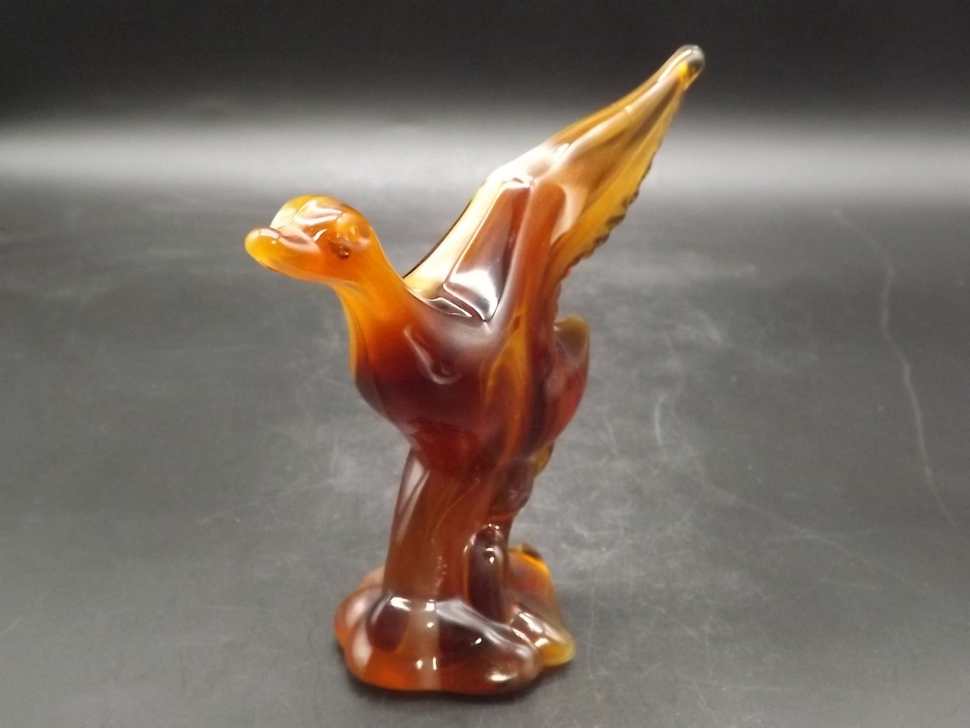 Vintage Imperial Glass Caramel Slag end of day Mallard excellent condition.