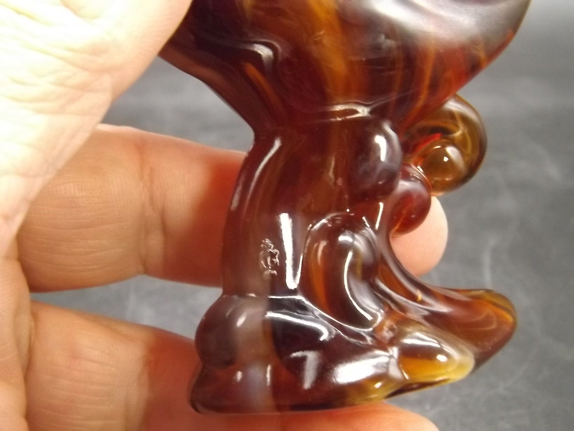 Vintage Imperial Glass Caramel Slag end of day Mallard excellent condition.