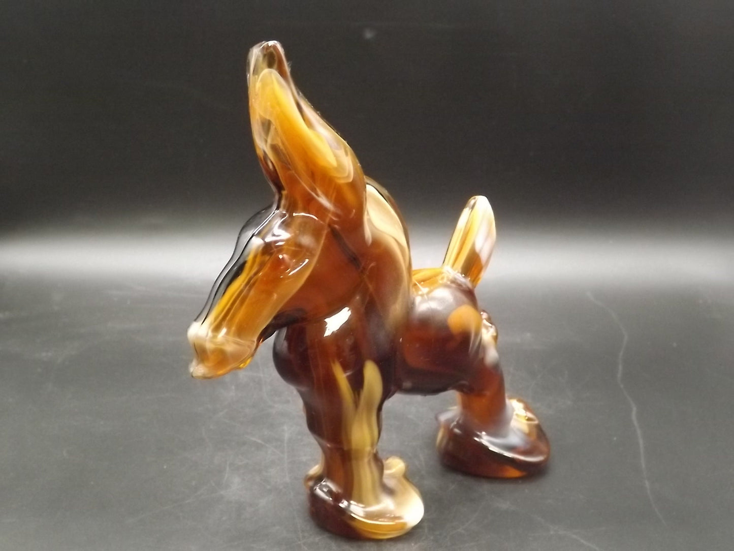 Vintage Imperial Glass Caramel Slag end of day Donkey excellent condition.