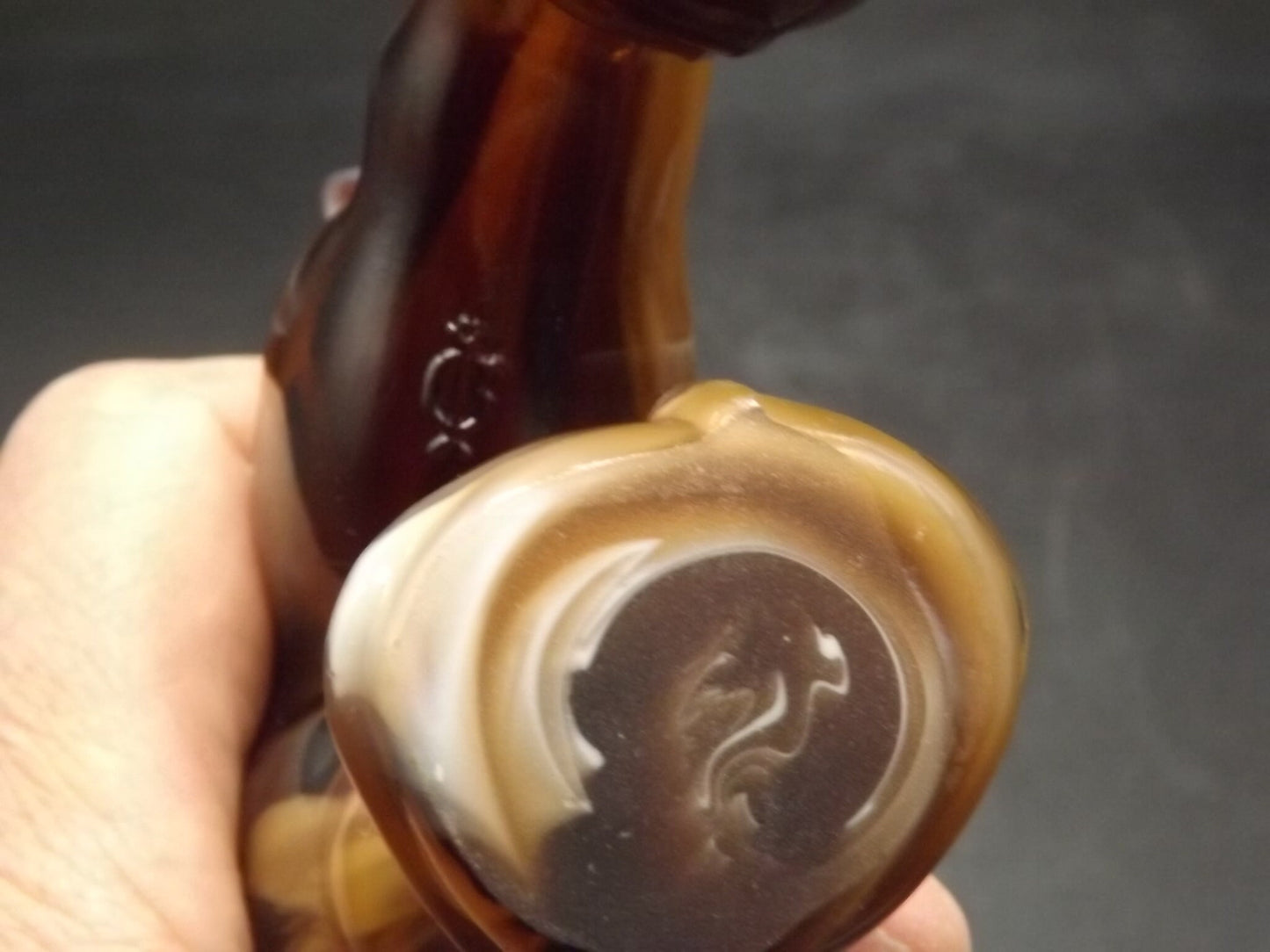 Vintage Imperial Glass Caramel Slag end of day Donkey excellent condition.