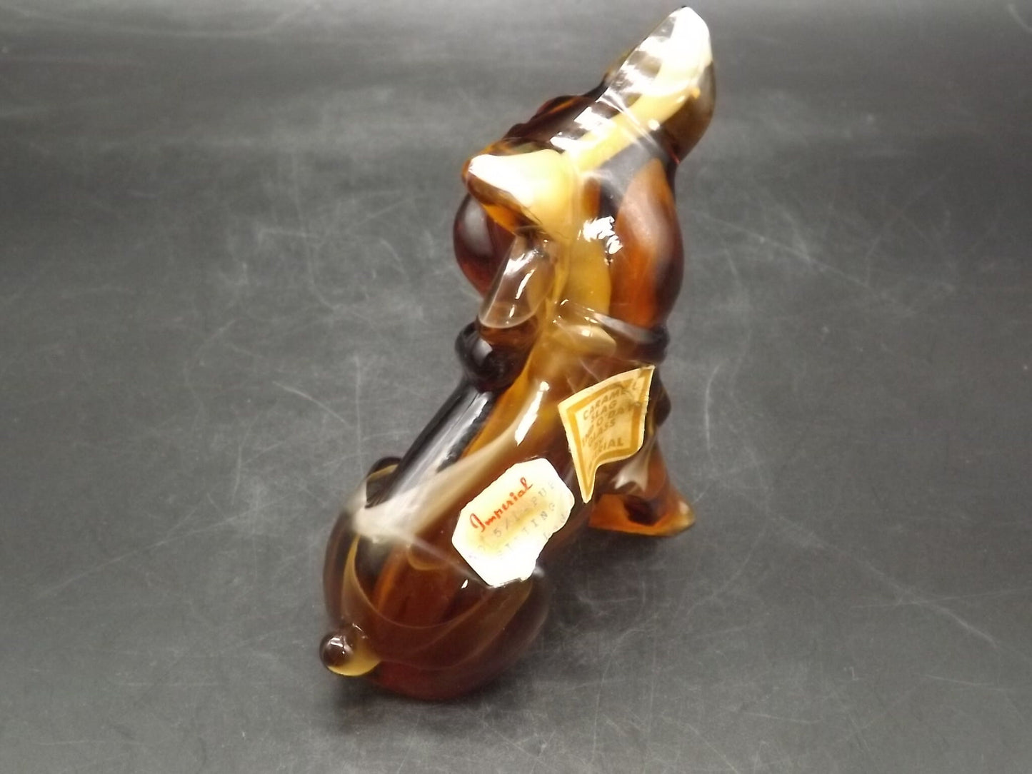 Vintage Imperial Glass Caramel Slag end of day Puppy excellent condition.