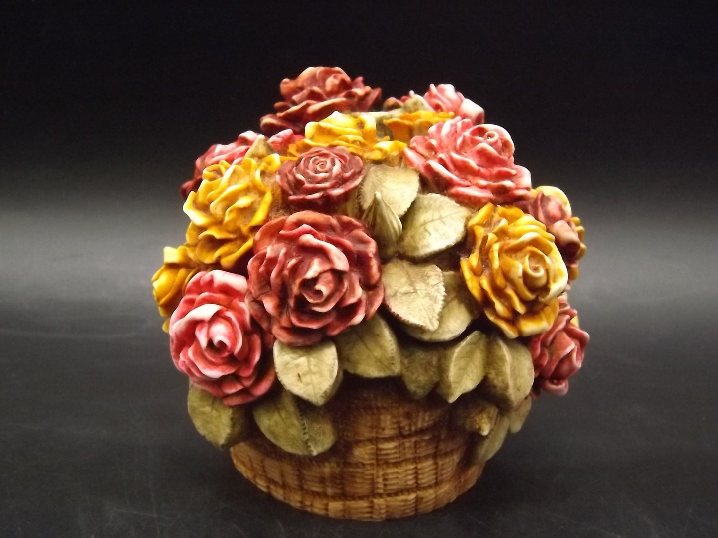 Retired 1996 Harmony Kingdom "Rose Basket" flowers piece Excellent condition Limited Edition #266/3600. Artist signed!