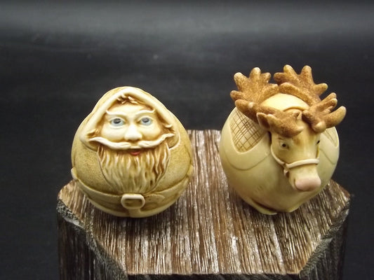 Retired Harmony Kingdom Roly Poly "Nick" and "Rudy" Jest Figurines, American version. Excellent condition. No box or COA.