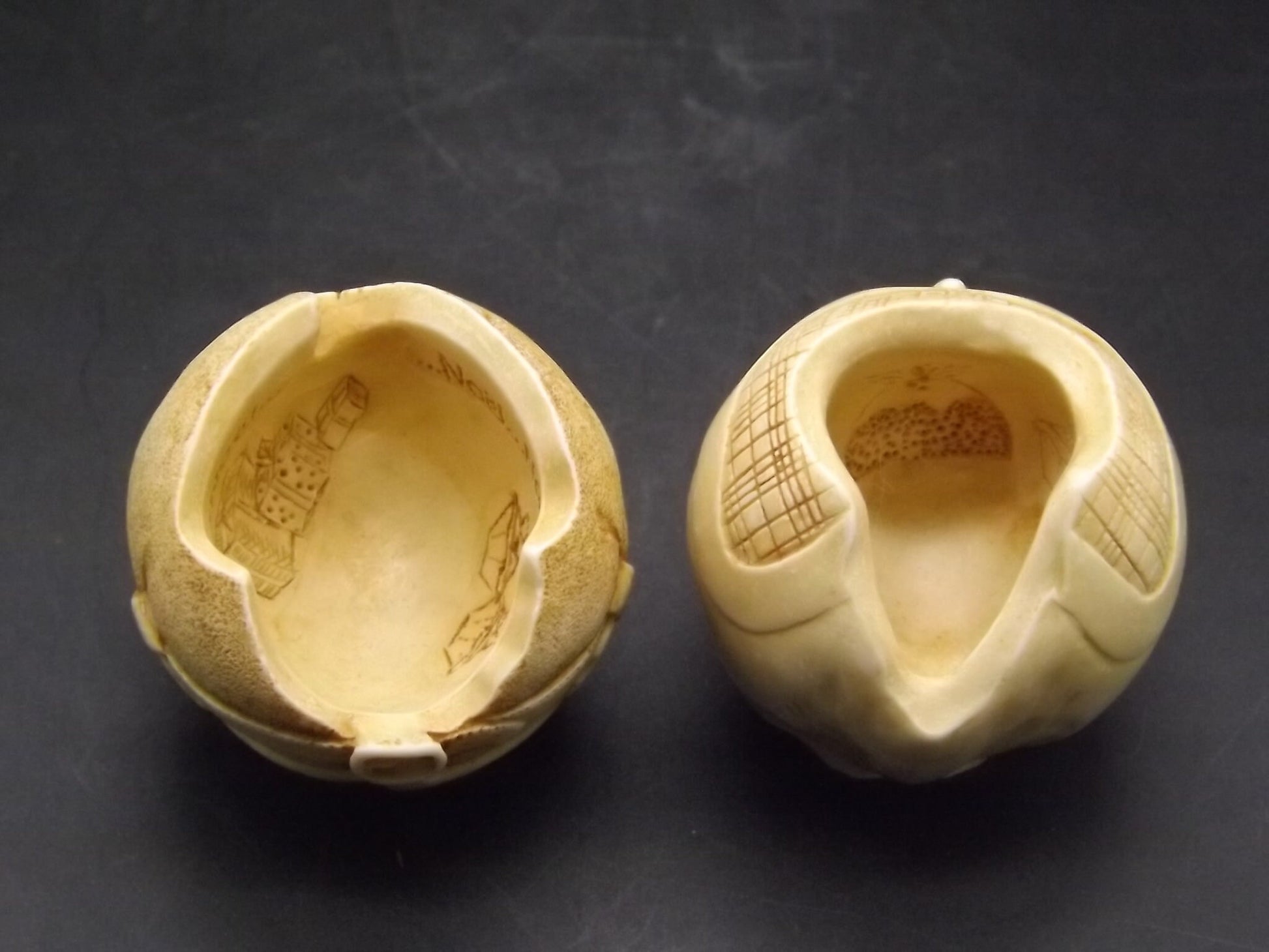 Retired Harmony Kingdom Roly Poly "Nick" and "Rudy" Jest Figurines, American version. Excellent condition. No box or COA.