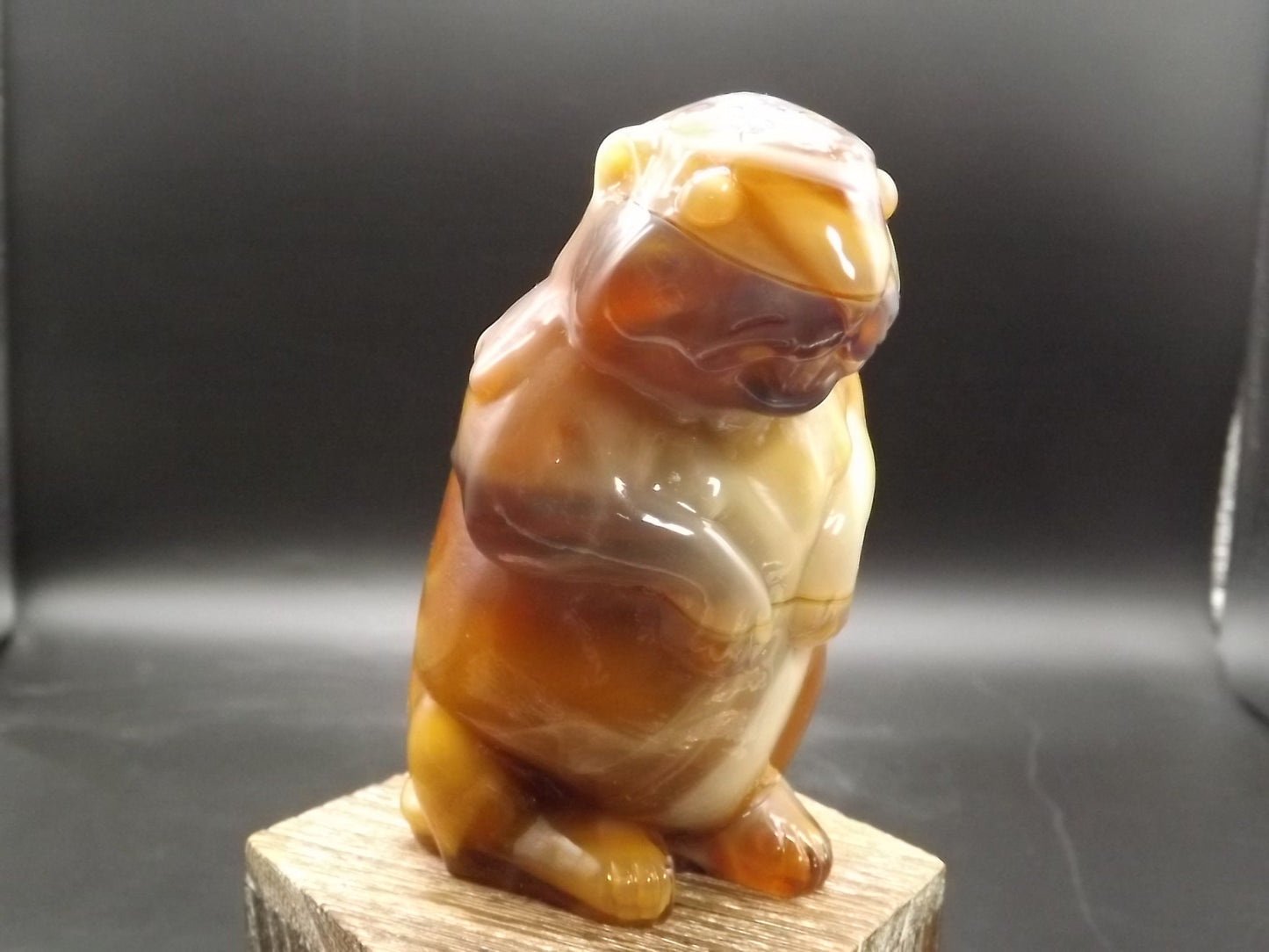 Vintage Imperial Glass Caramel Slag Beaver Figurine