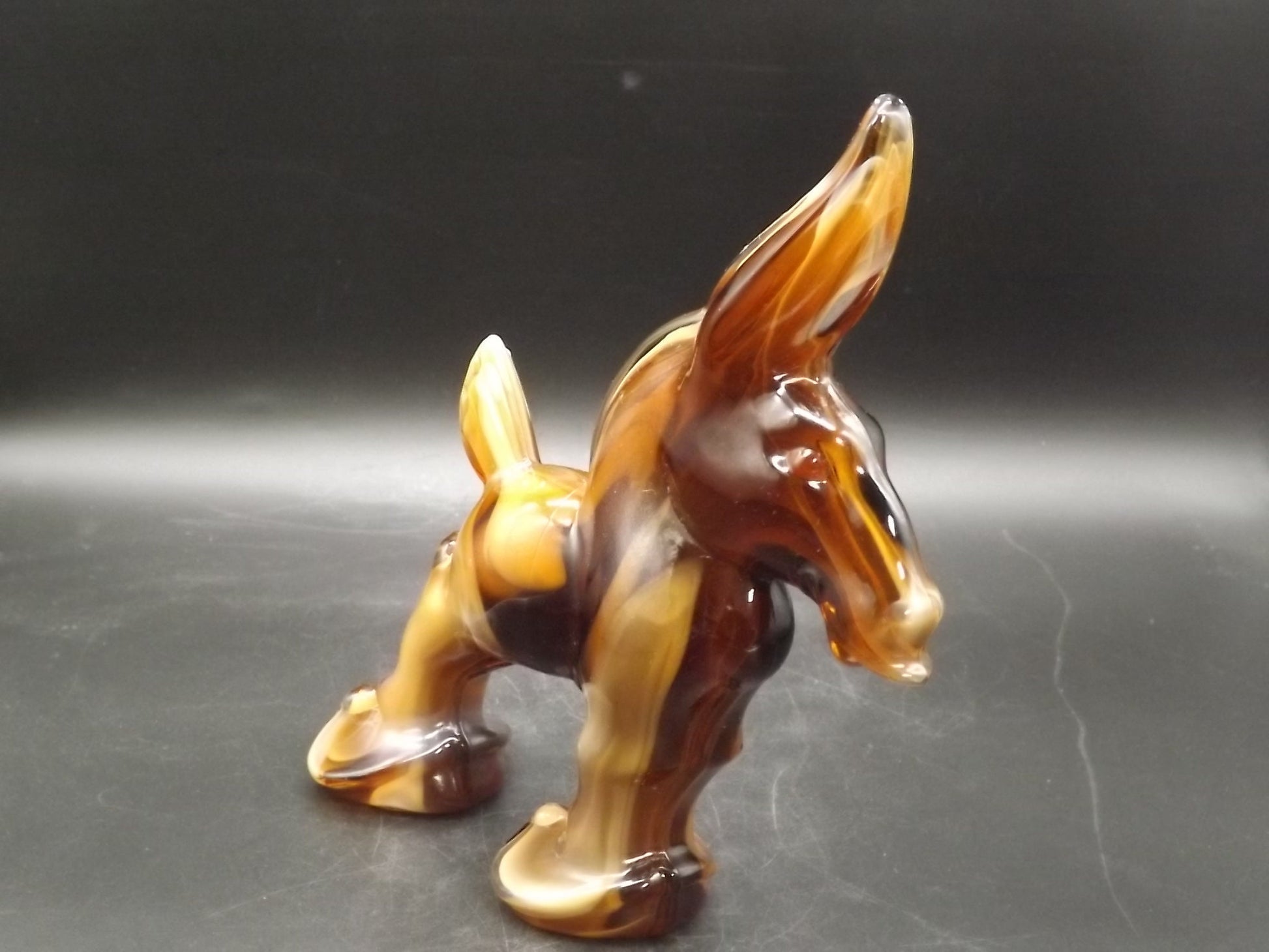 Vintage Imperial Glass Caramel Slag end of day Donkey excellent condition.
