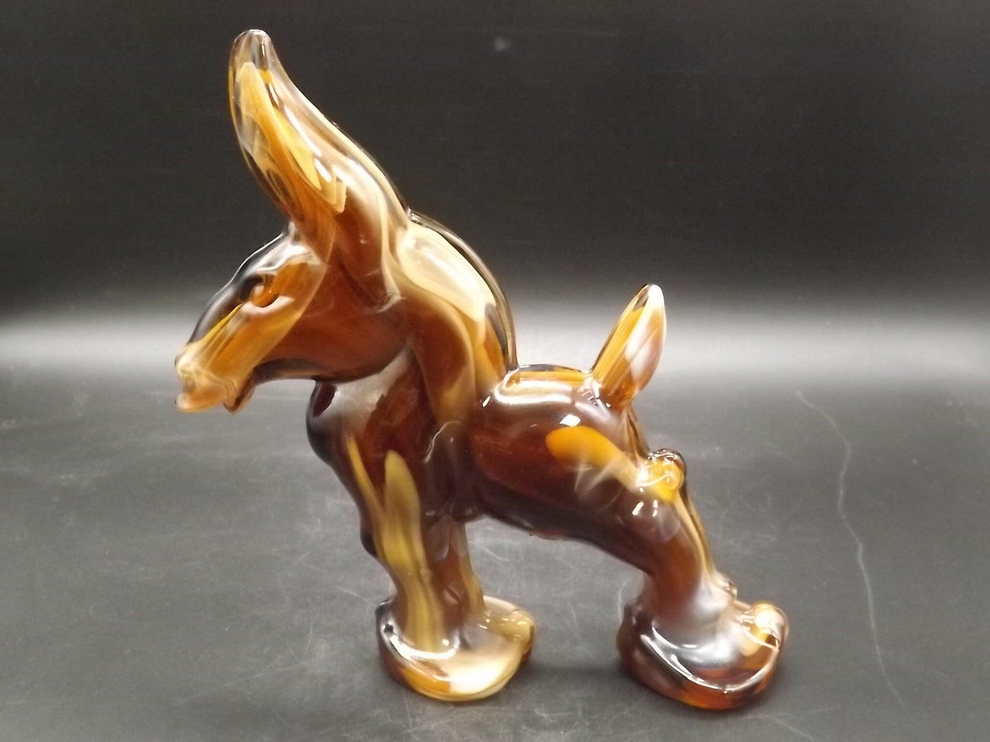Vintage Imperial Glass Caramel Slag end of day Donkey excellent condition.