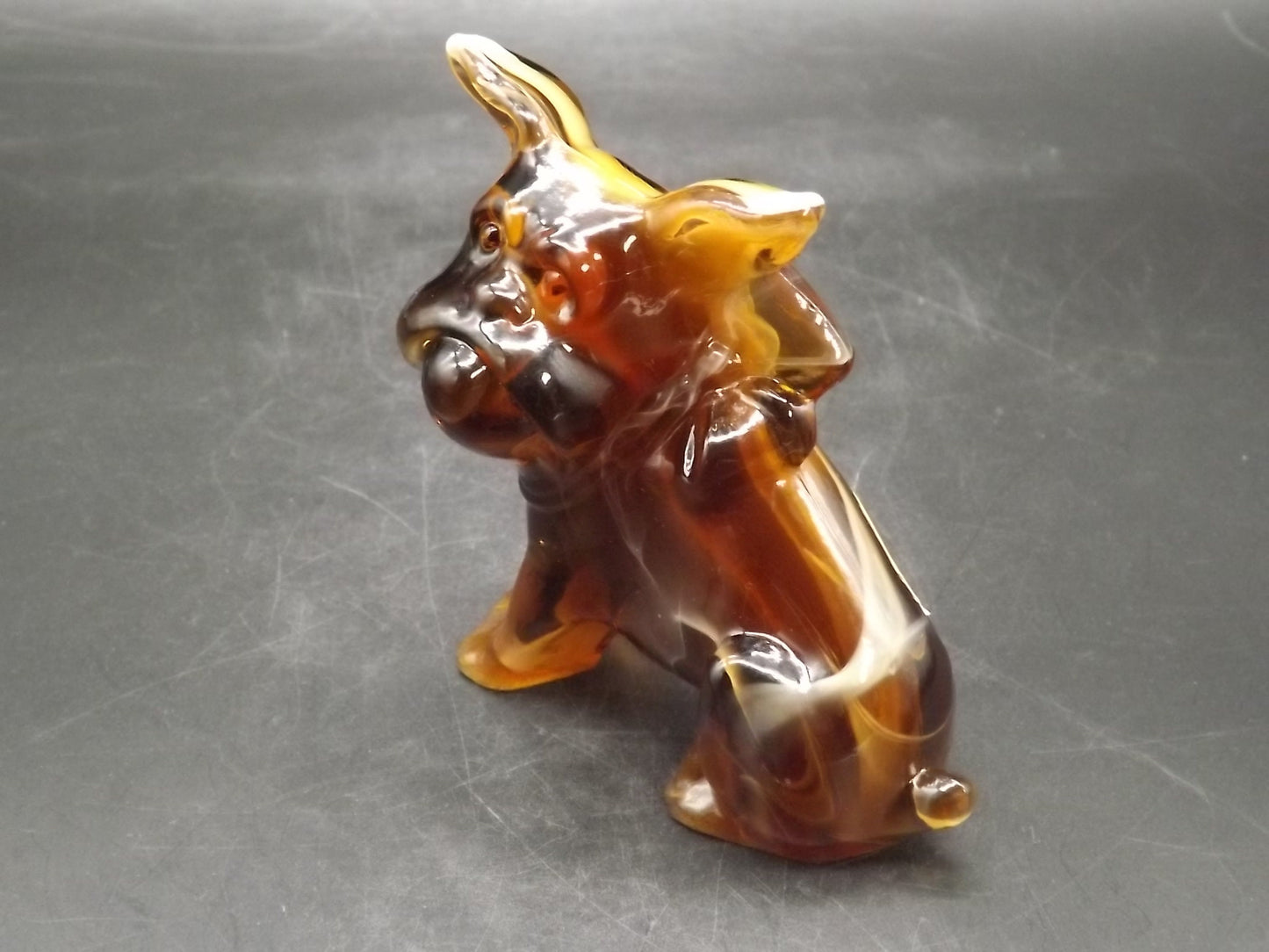 Vintage Imperial Glass Caramel Slag end of day Puppy excellent condition.