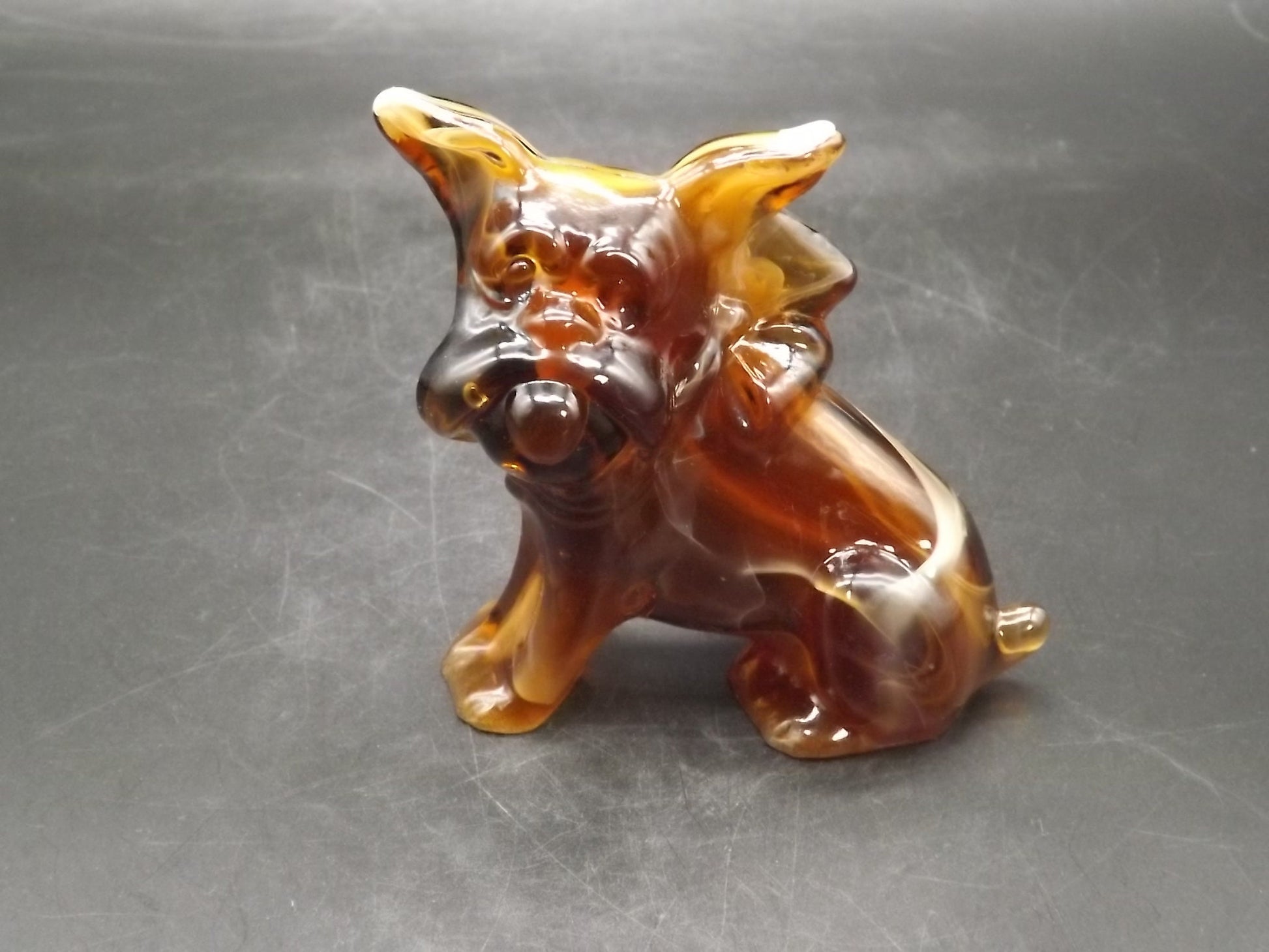 Vintage Imperial Glass Caramel Slag end of day Puppy excellent condition.