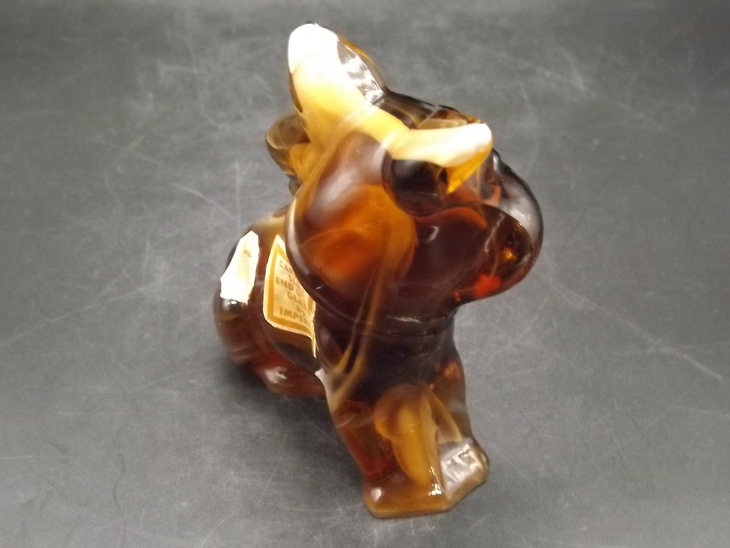 Vintage Imperial Glass Caramel Slag end of day Puppy excellent condition.