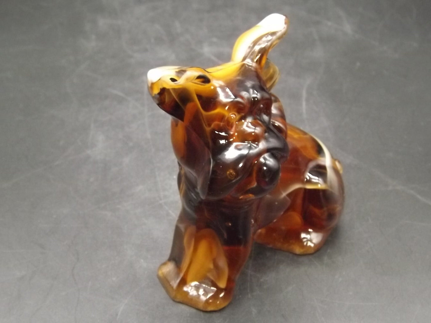 Vintage Imperial Glass Caramel Slag end of day Puppy excellent condition.