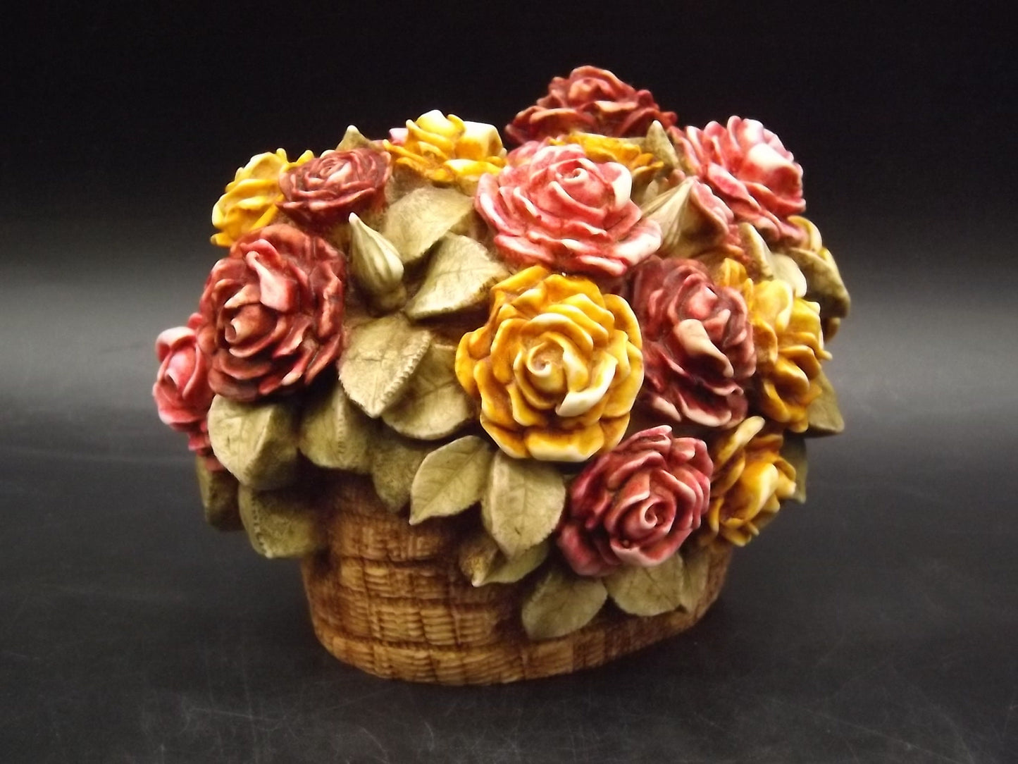 Retired 1996 Harmony Kingdom "Rose Basket" flowers piece Excellent condition Limited Edition #266/3600. Artist signed!