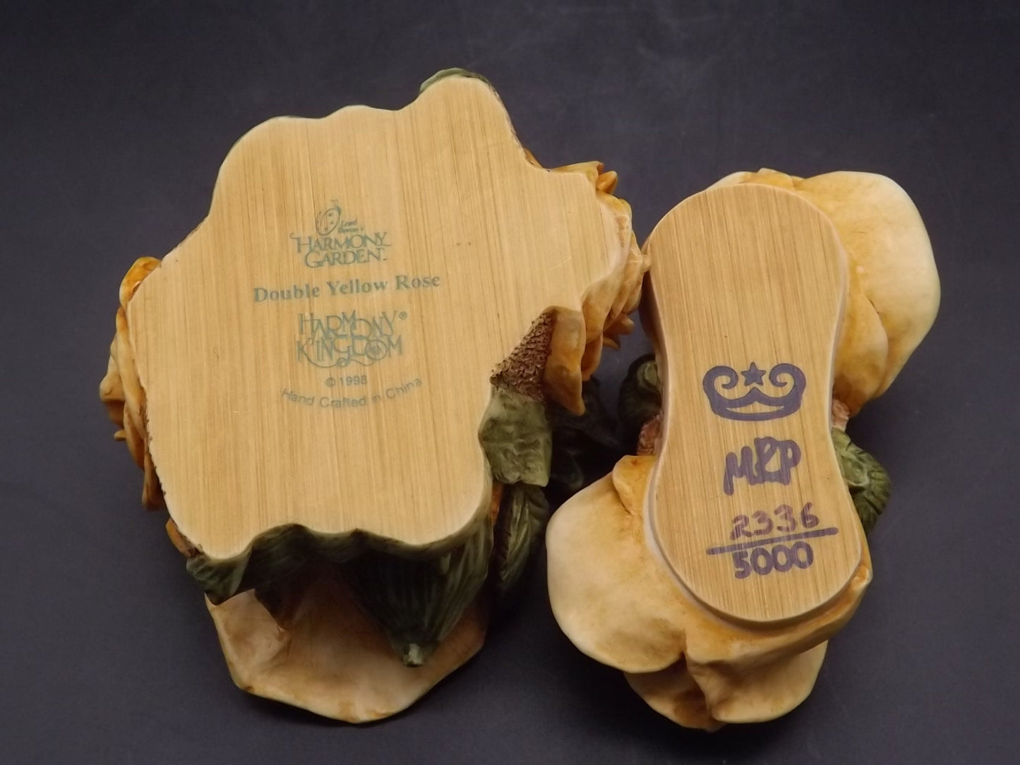 Retired 1997 Harmony Kingdom "Double Yellow Rose" Jest Figurine HGLEDYR with original box. Excellent condition. Limited Edition #2336/5000.