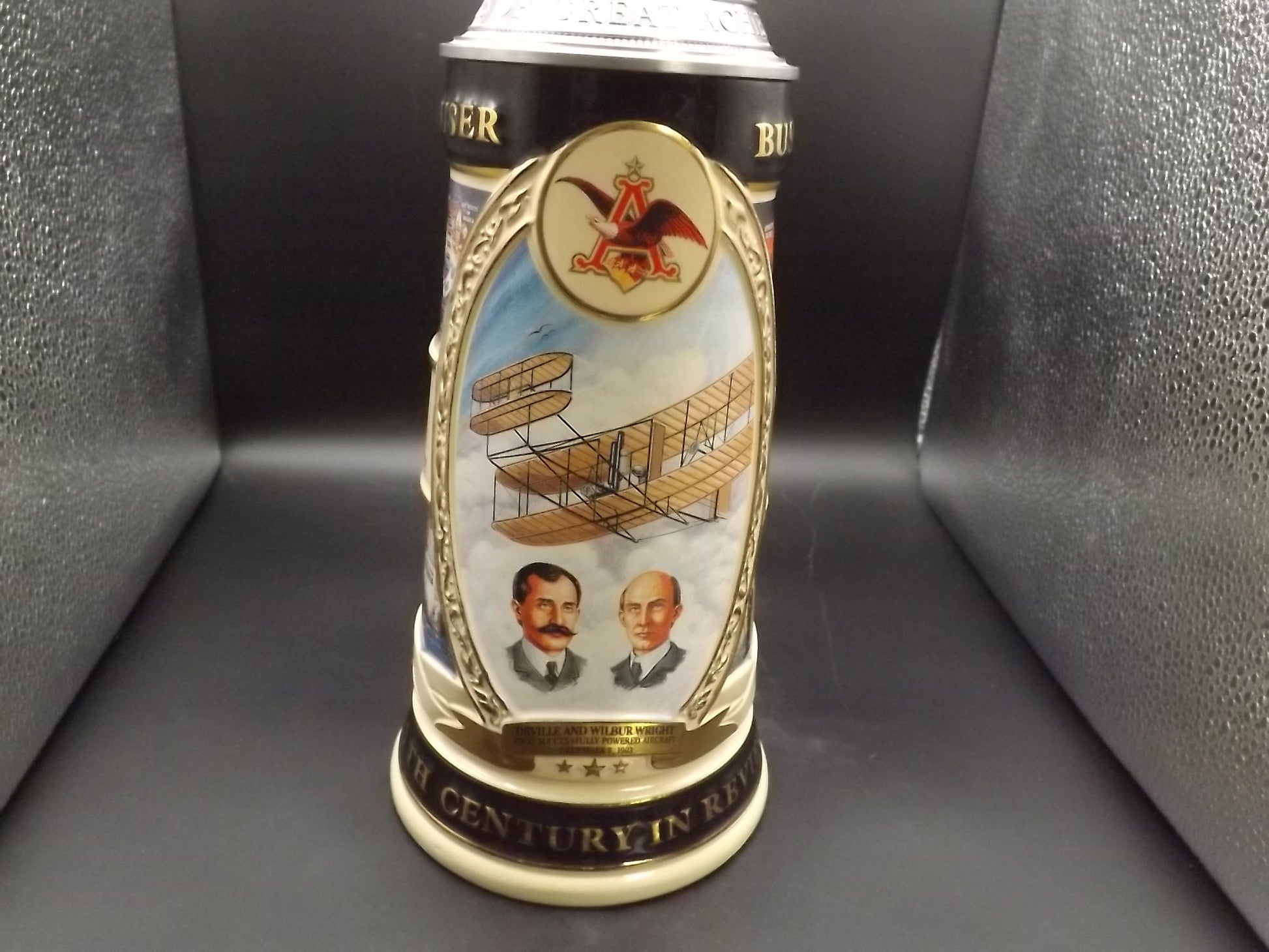 Vintage 1997 Limited Edition #862/5000 Anheuser Busch 100 years great achievement 20th Century in Review 1900 - 1919 Stein with box and COA.