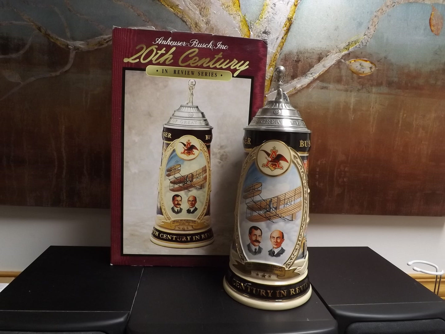 Vintage 1997 Limited Edition #862/5000 Anheuser Busch 100 years great achievement 20th Century in Review 1900 - 1919 Stein with box and COA.