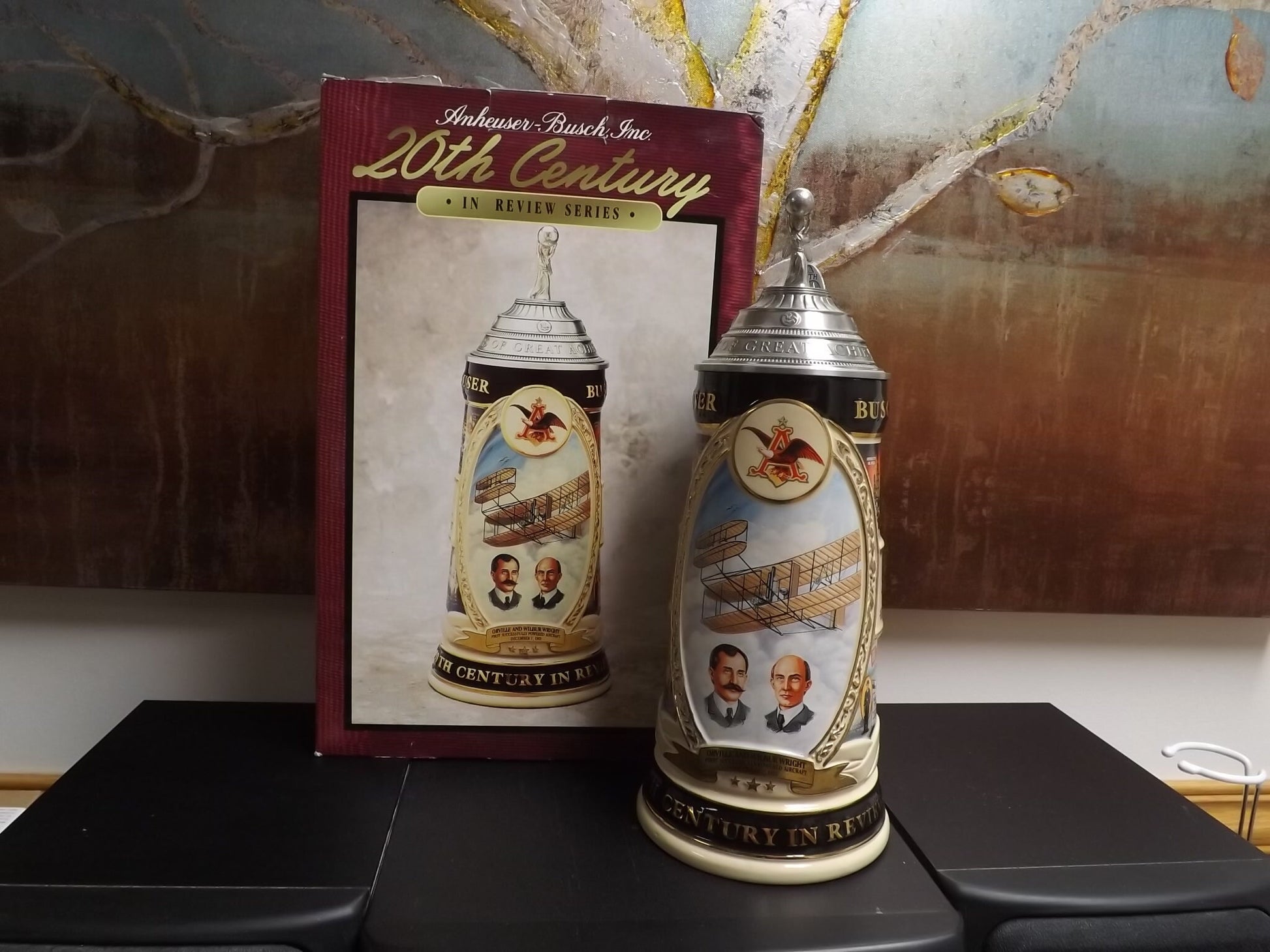 Vintage 1997 Limited Edition #862/5000 Anheuser Busch 100 years great achievement 20th Century in Review 1900 - 1919 Stein with box and COA.