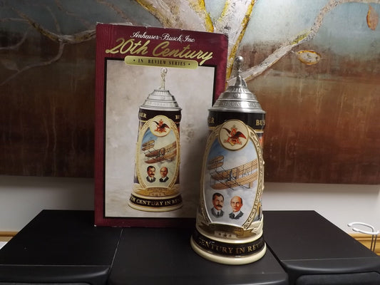 Vintage 1997 Limited Edition #862/5000 Anheuser Busch 100 years great achievement 20th Century in Review 1900 - 1919 Stein with box and COA.