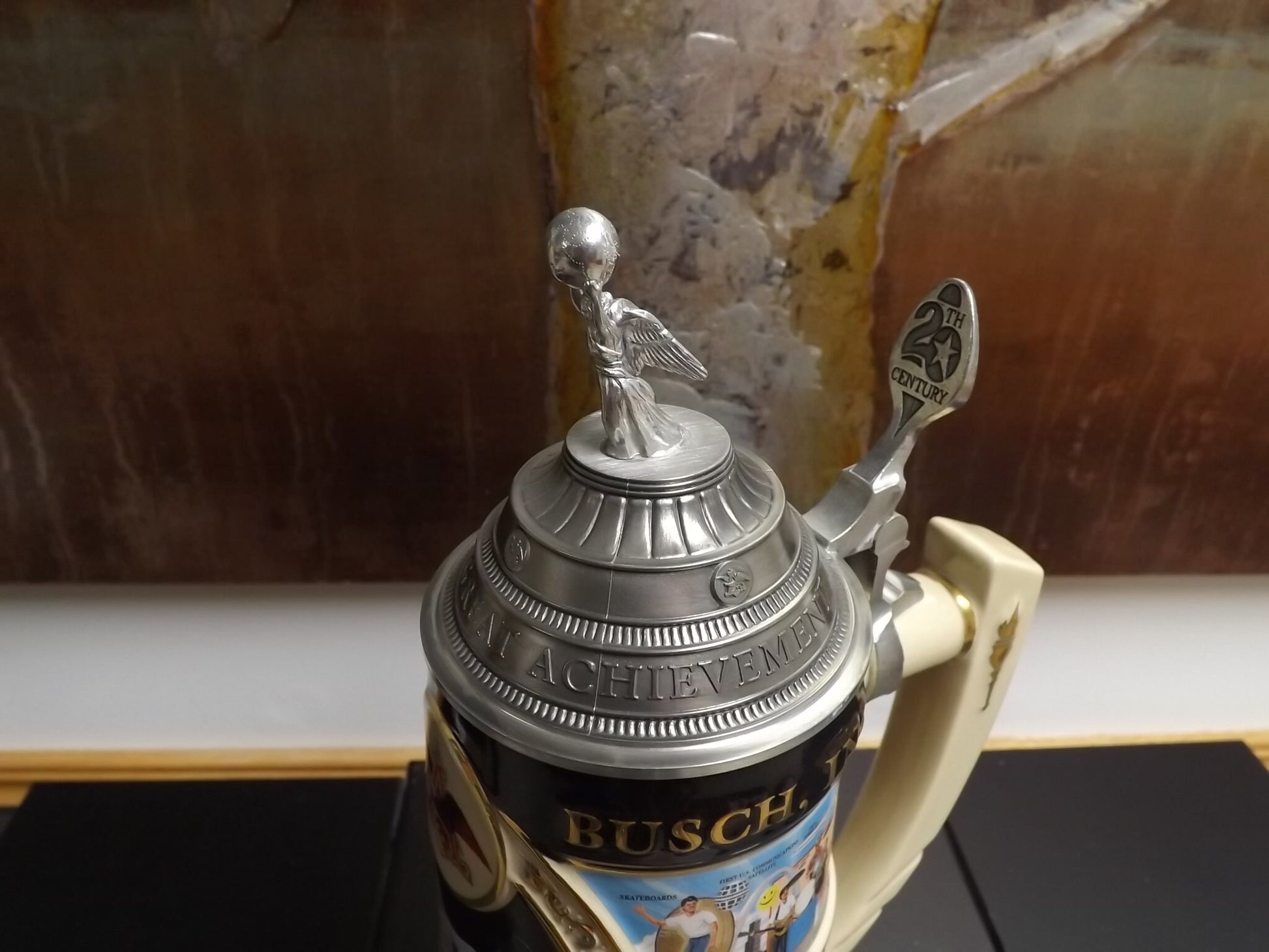 Vintage 1997 Limited Edition #714/5000 Anheuser Busch 100 years great achievement 20th Century in Review 1960 - 1979 Stein with box and COA.