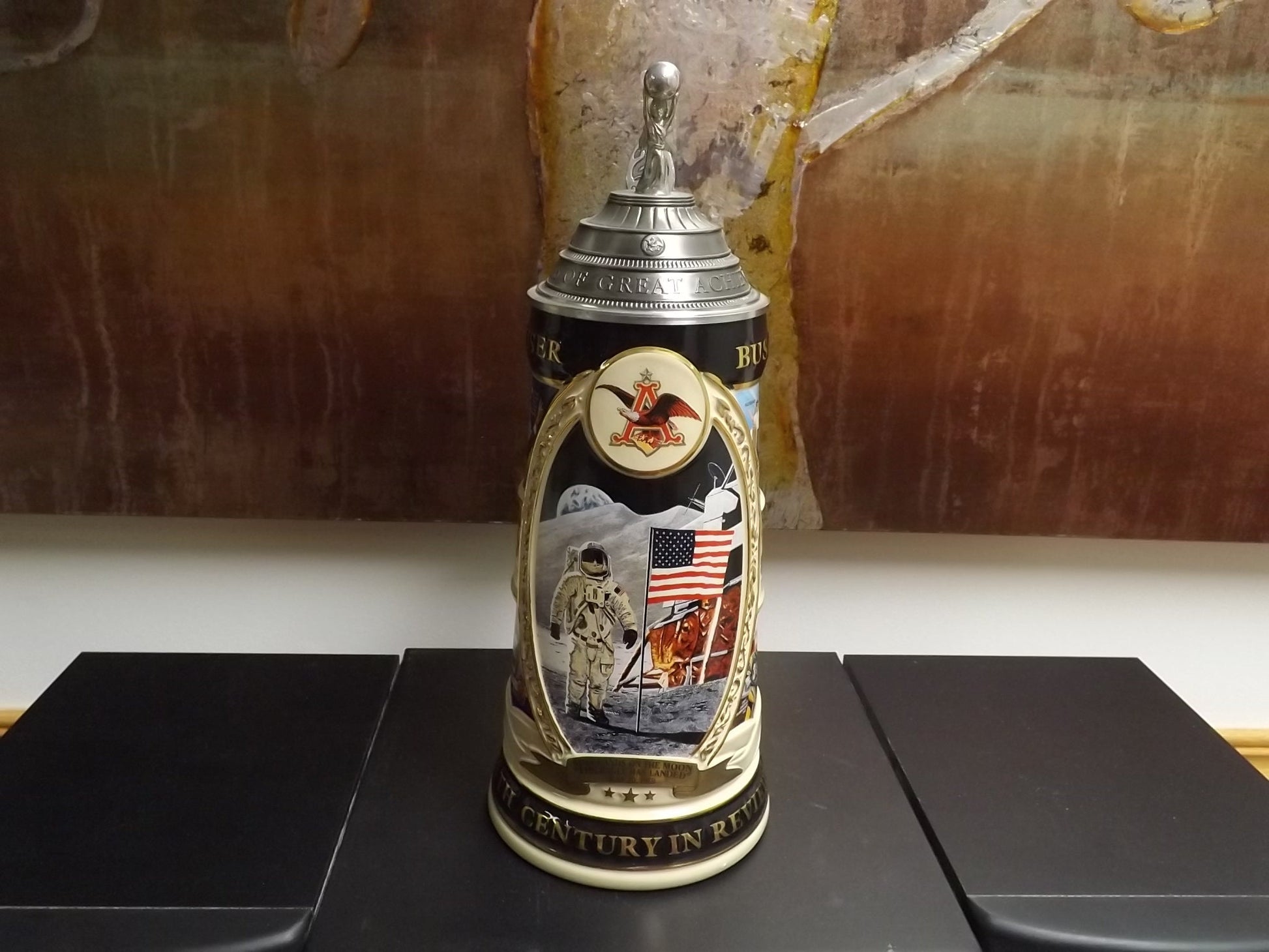 Vintage 1997 Limited Edition #714/5000 Anheuser Busch 100 years great achievement 20th Century in Review 1960 - 1979 Stein with box and COA.