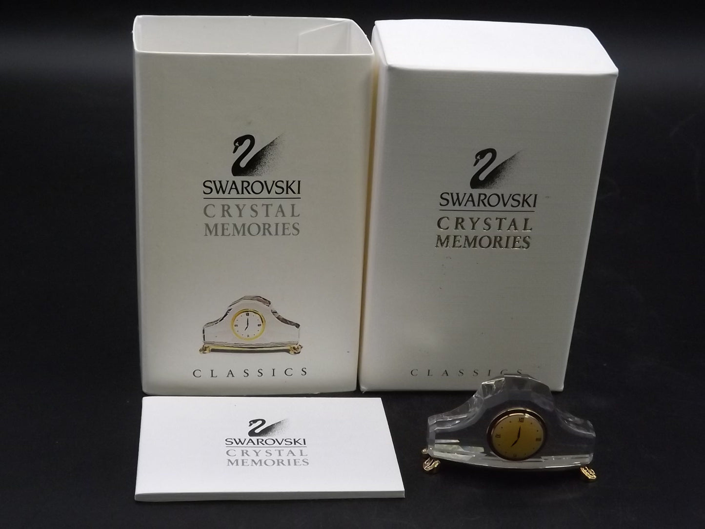 Vintage Swarovski Crystal Memories "Mantle Clock" Figurine. Excellent Condition with original box.