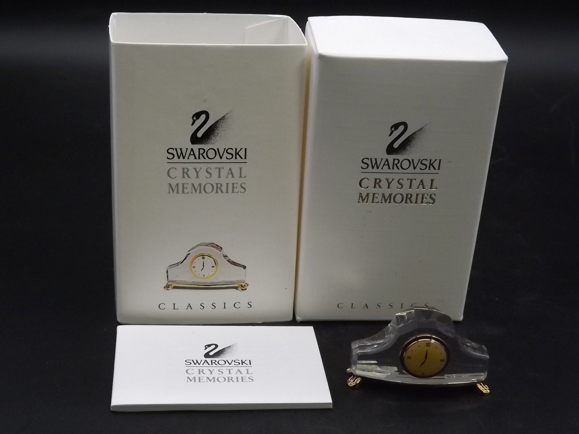 Vintage Swarovski Crystal Memories "Mantle Clock" Figurine. Excellent Condition with original box.