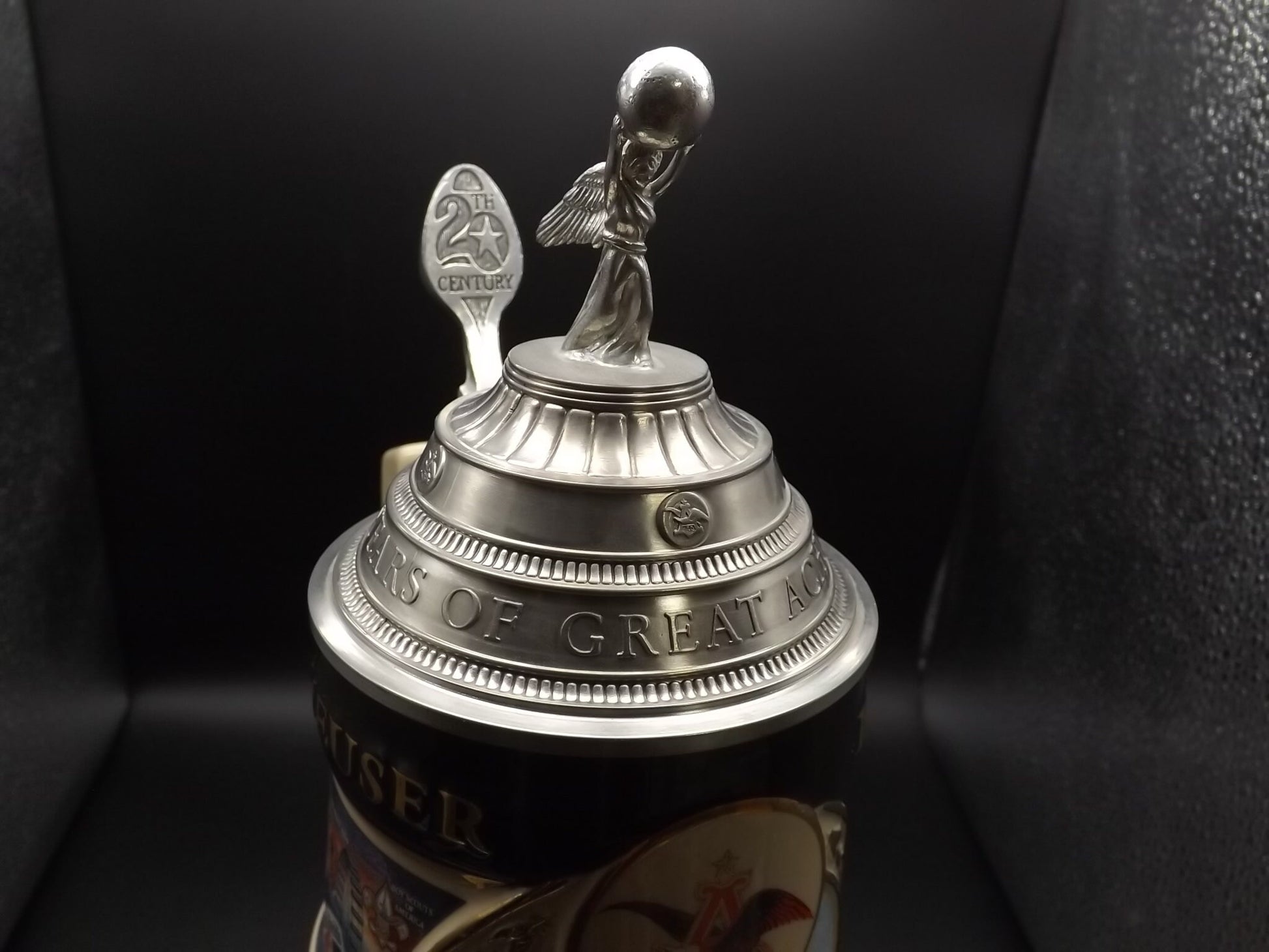 Vintage 1997 Limited Edition #862/5000 Anheuser Busch 100 years great achievement 20th Century in Review 1900 - 1919 Stein with box and COA.