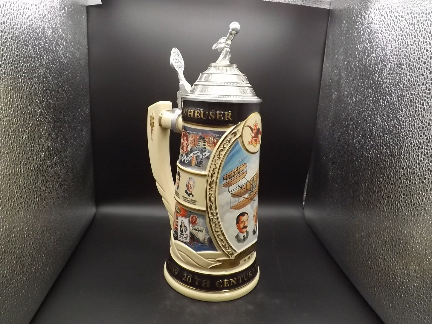 Vintage 1997 Limited Edition #862/5000 Anheuser Busch 100 years great achievement 20th Century in Review 1900 - 1919 Stein with box and COA.