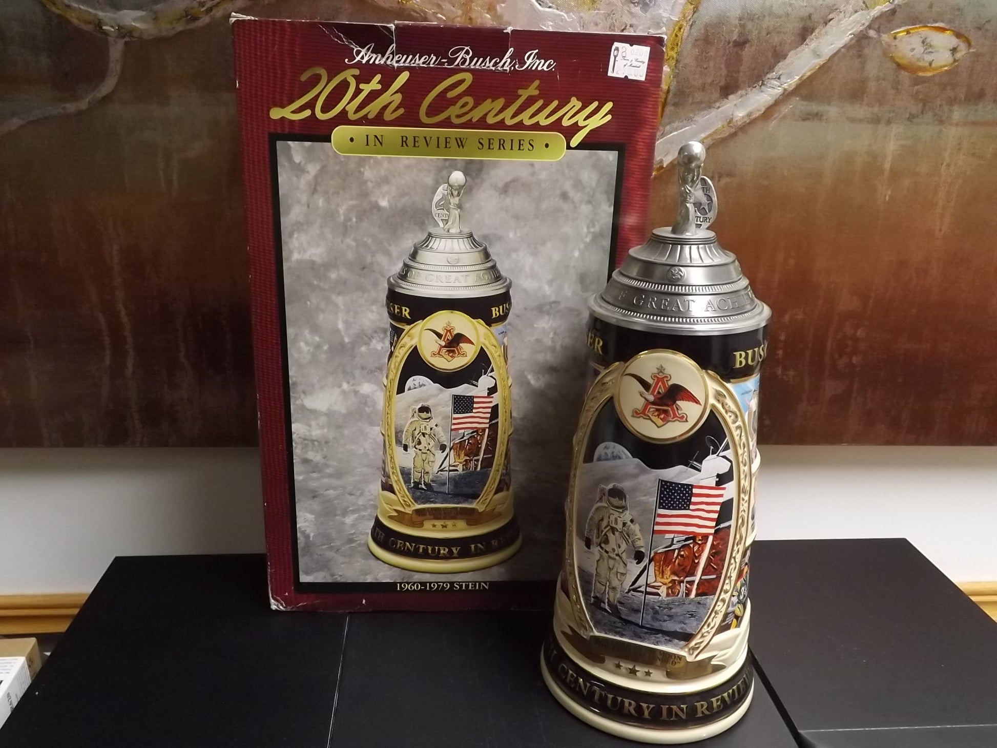 Vintage 1997 Limited Edition #714/5000 Anheuser Busch 100 years great achievement 20th Century in Review 1960 - 1979 Stein with box and COA.