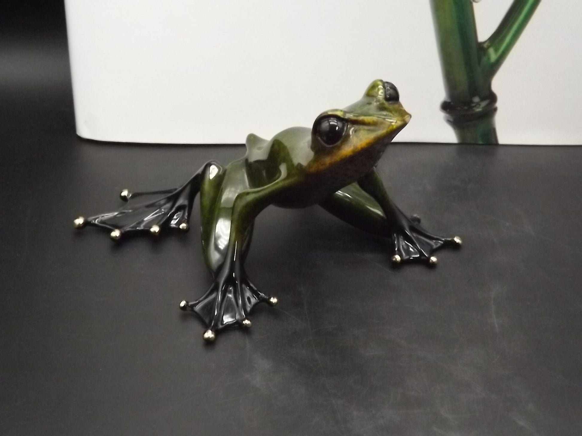 Vintage Frogman Tim Cotterill "Emerald" Bronze Frog Figurine: Limited Edition Artist Proof