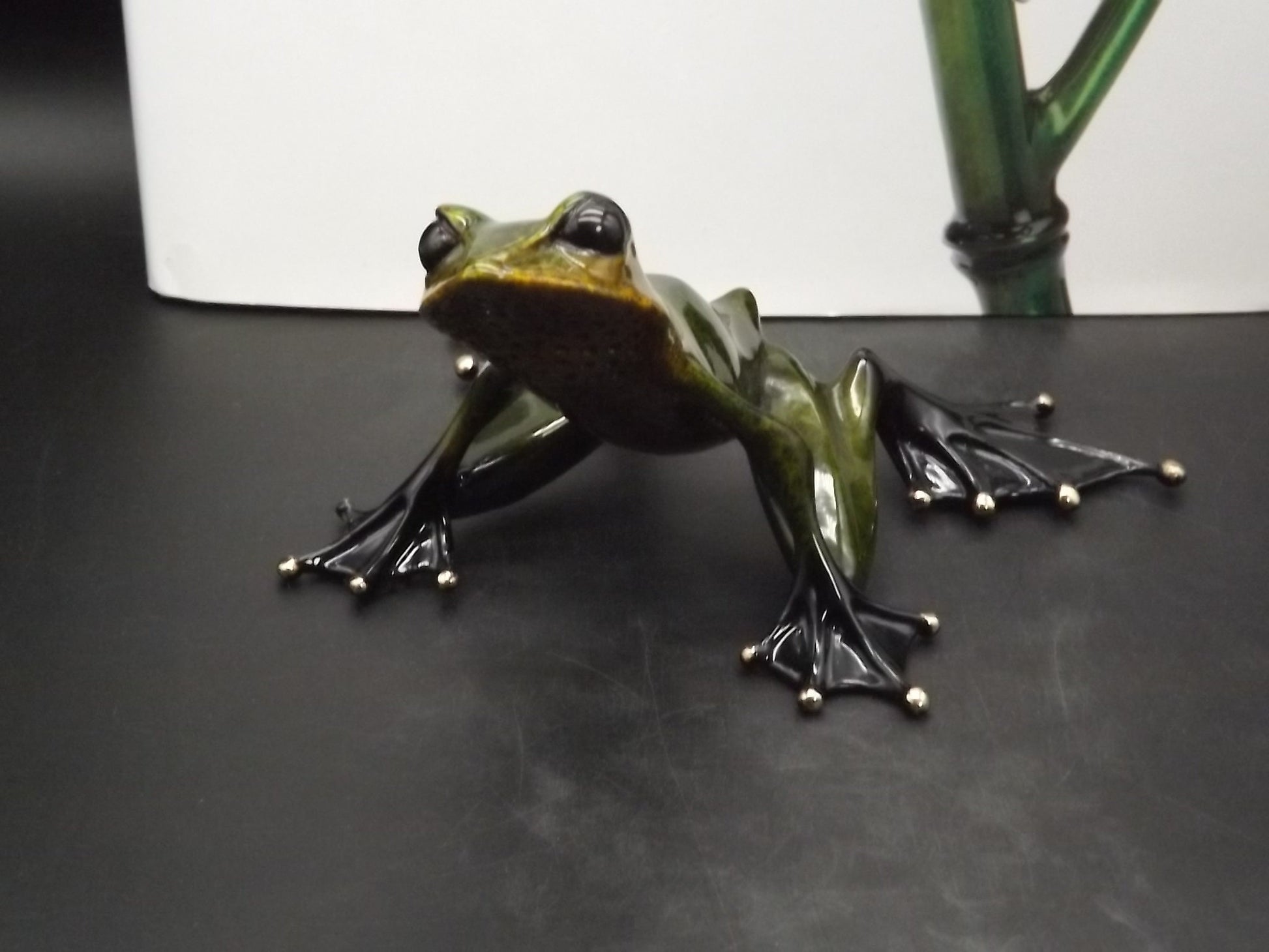 Vintage Frogman Tim Cotterill "Emerald" Bronze Frog Figurine: Limited Edition Artist Proof