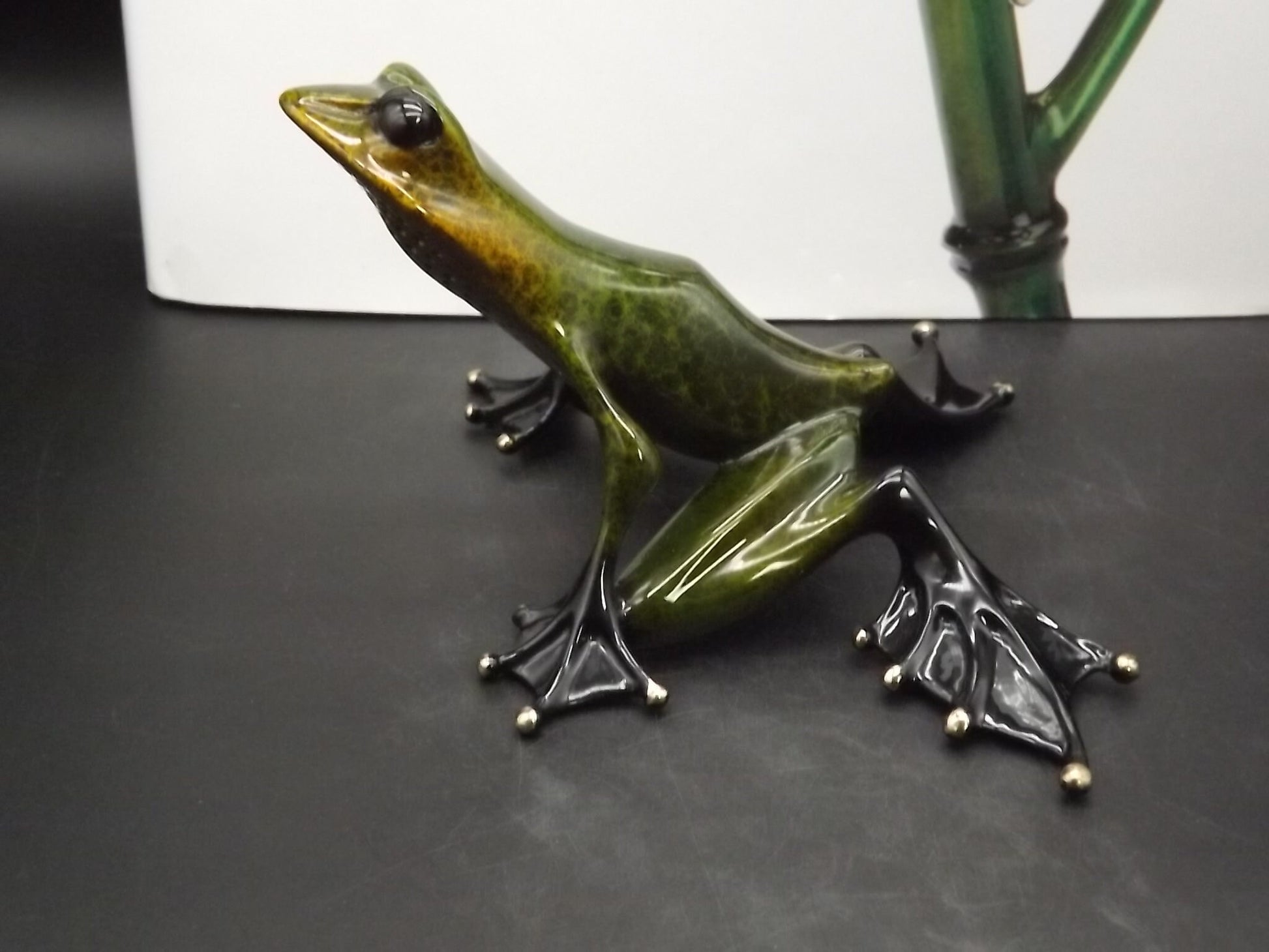 Vintage Frogman Tim Cotterill "Emerald" Bronze Frog Figurine: Limited Edition Artist Proof