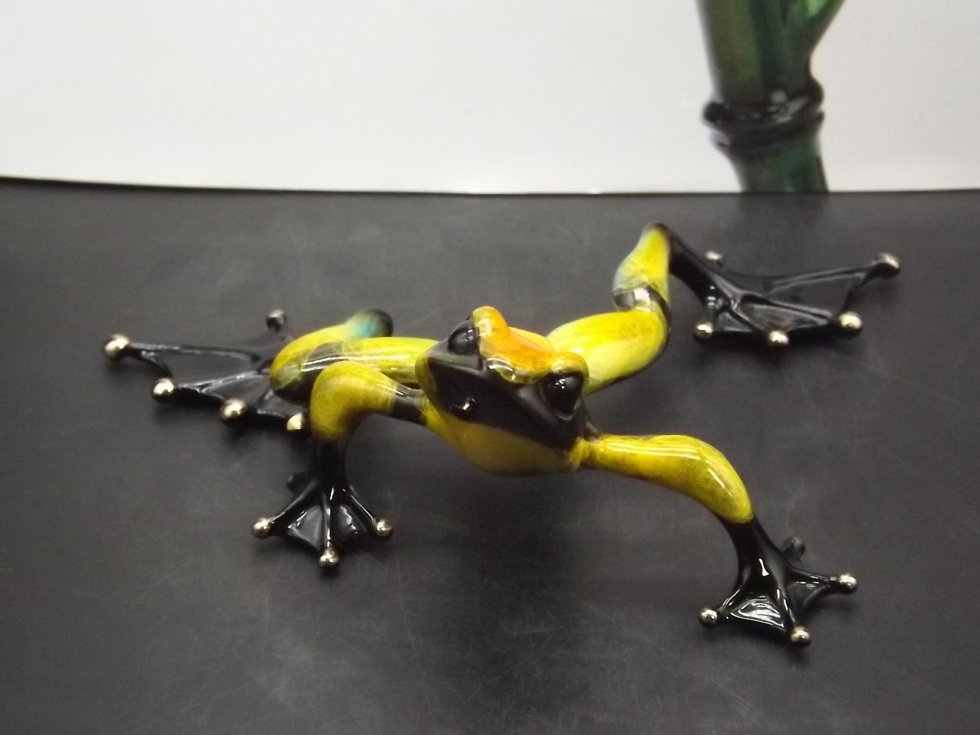 Vintage "Frogman" Tim Cotterill "Zorro" frog. Hand painted rare Artist Proof Bronze figurine. Limited edition #69/100.