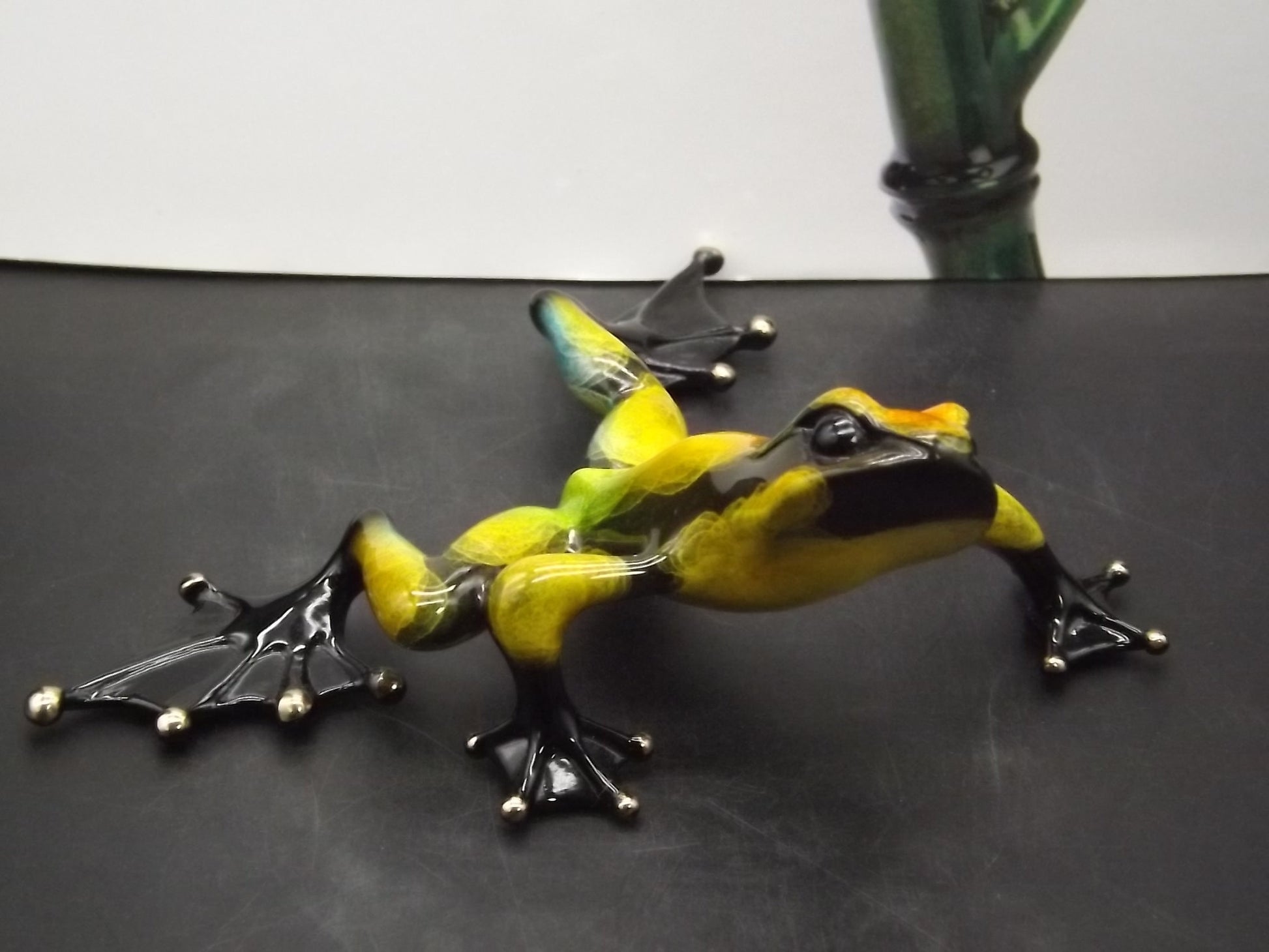 Vintage "Frogman" Tim Cotterill "Zorro" frog. Hand painted rare Artist Proof Bronze figurine. Limited edition #69/100.