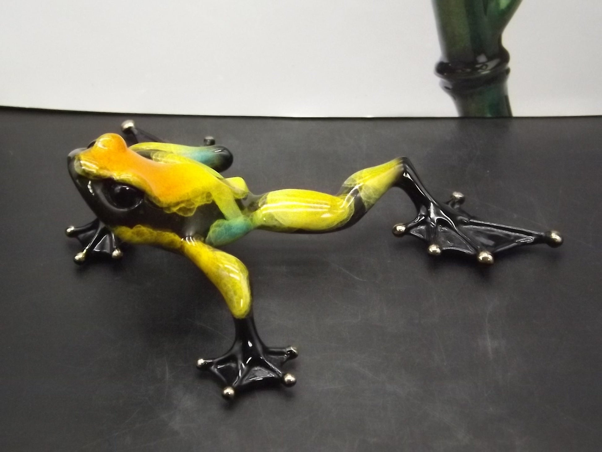 Vintage "Frogman" Tim Cotterill "Zorro" frog. Hand painted rare Artist Proof Bronze figurine. Limited edition #69/100.