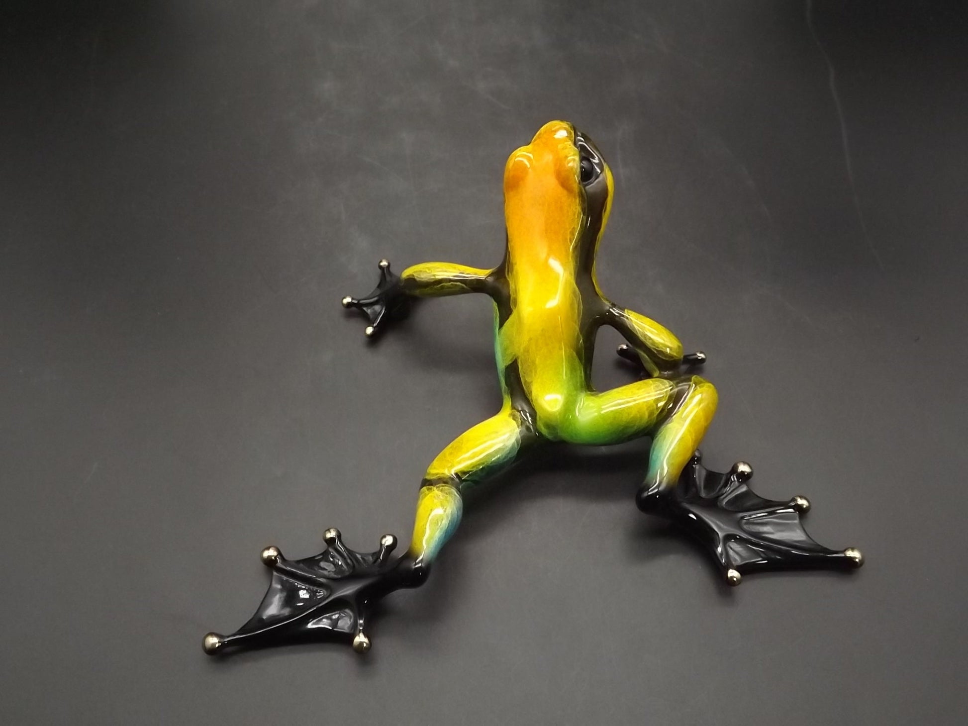 Vintage "Frogman" Tim Cotterill "Zorro" frog. Hand painted rare Artist Proof Bronze figurine. Limited edition #69/100.